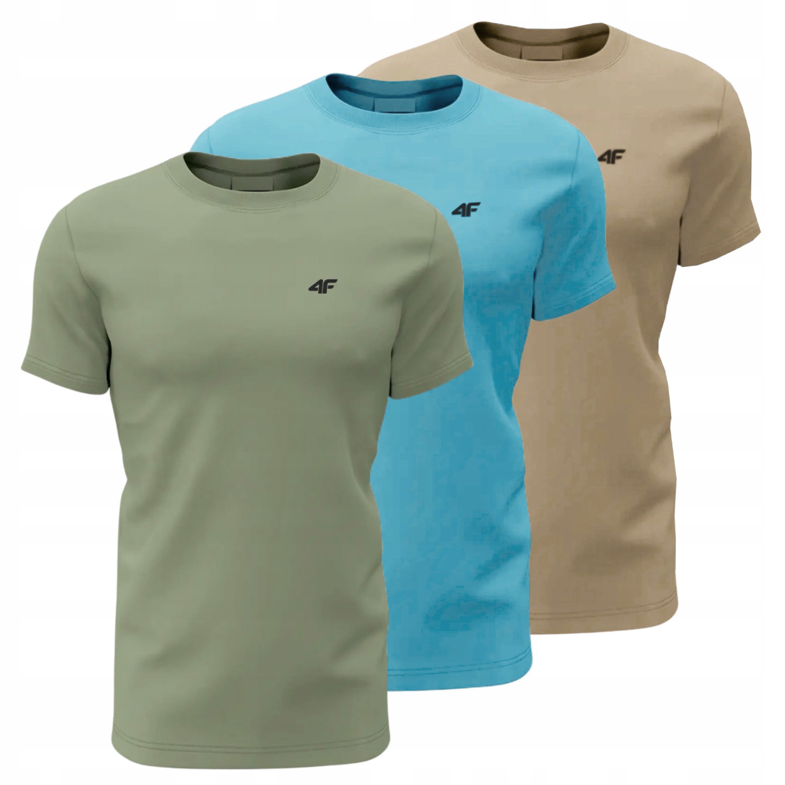 Koszulka 4F Męska T-shirt Zestaw Sportowy Bawełniany Komplet 3PAK Limit L