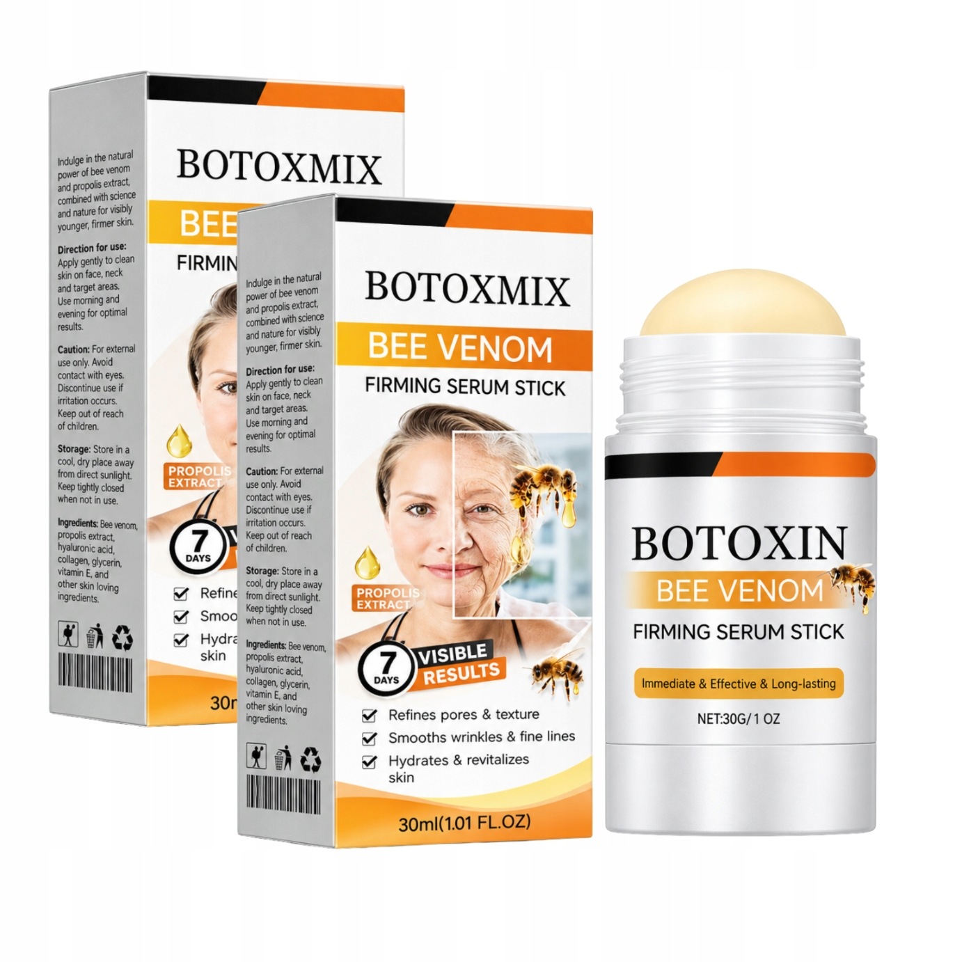 2X Pleťové Sérum 30 ML S Včelím Jedem, Přírodní Lifting Na Vrásky