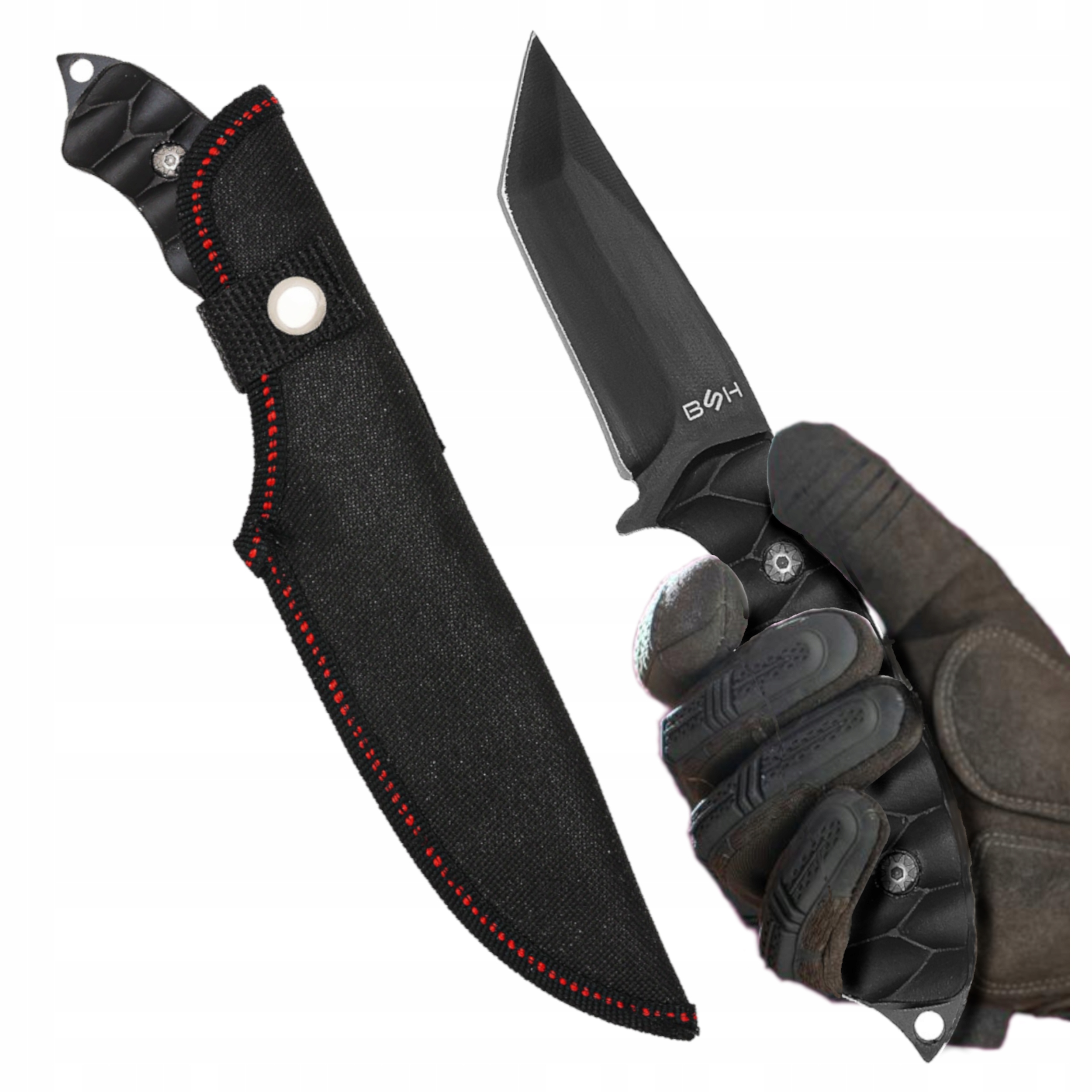 Krótki Nóż Taktyczny Tanto Pokrowiec z Cordury Myśliwski Bushcraft Wojsko