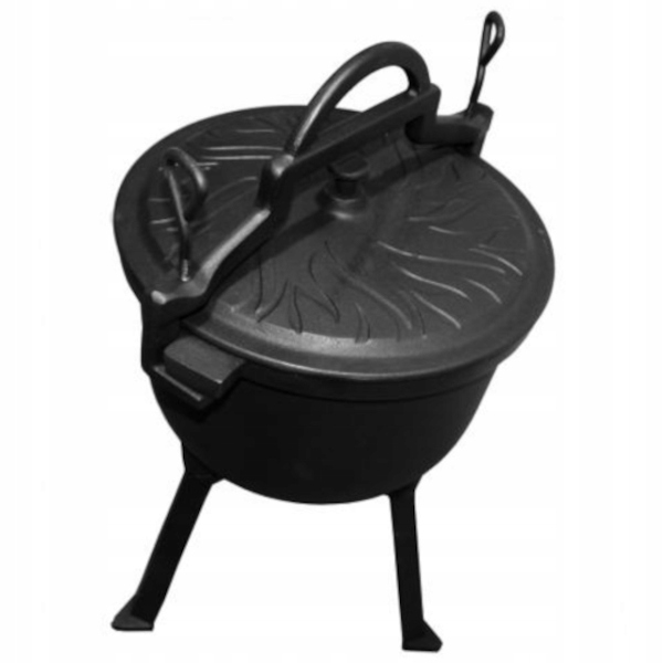 SOLIDNY KOCIOŁEK ŻELIWNY | KAWMET 10L | MYŚLIWSKI NA OGNISKO DO GOTOWANIA