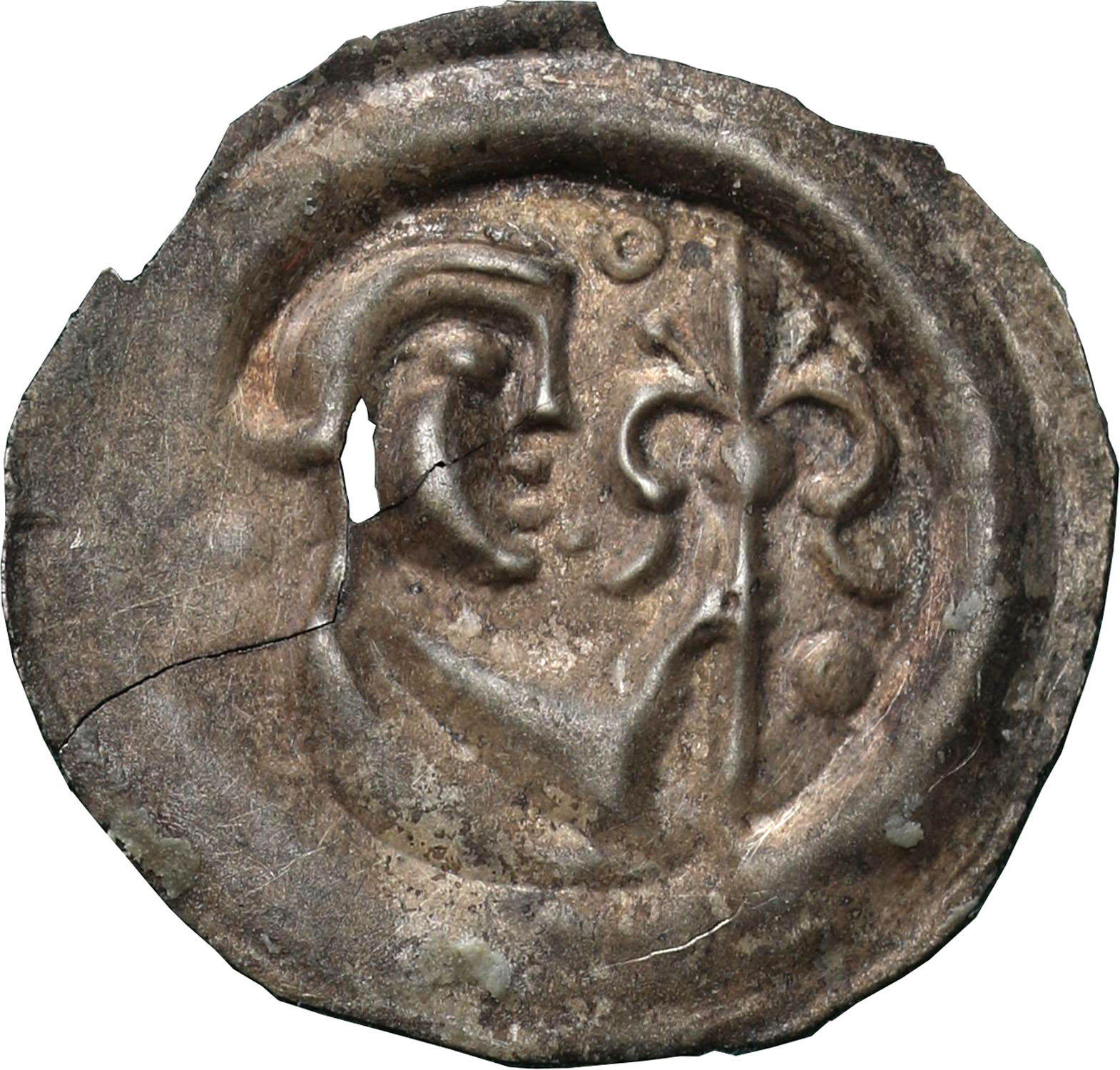 Leszek Biały (1202–1227). Brakteat BISKUP - BARDZO RZADKI