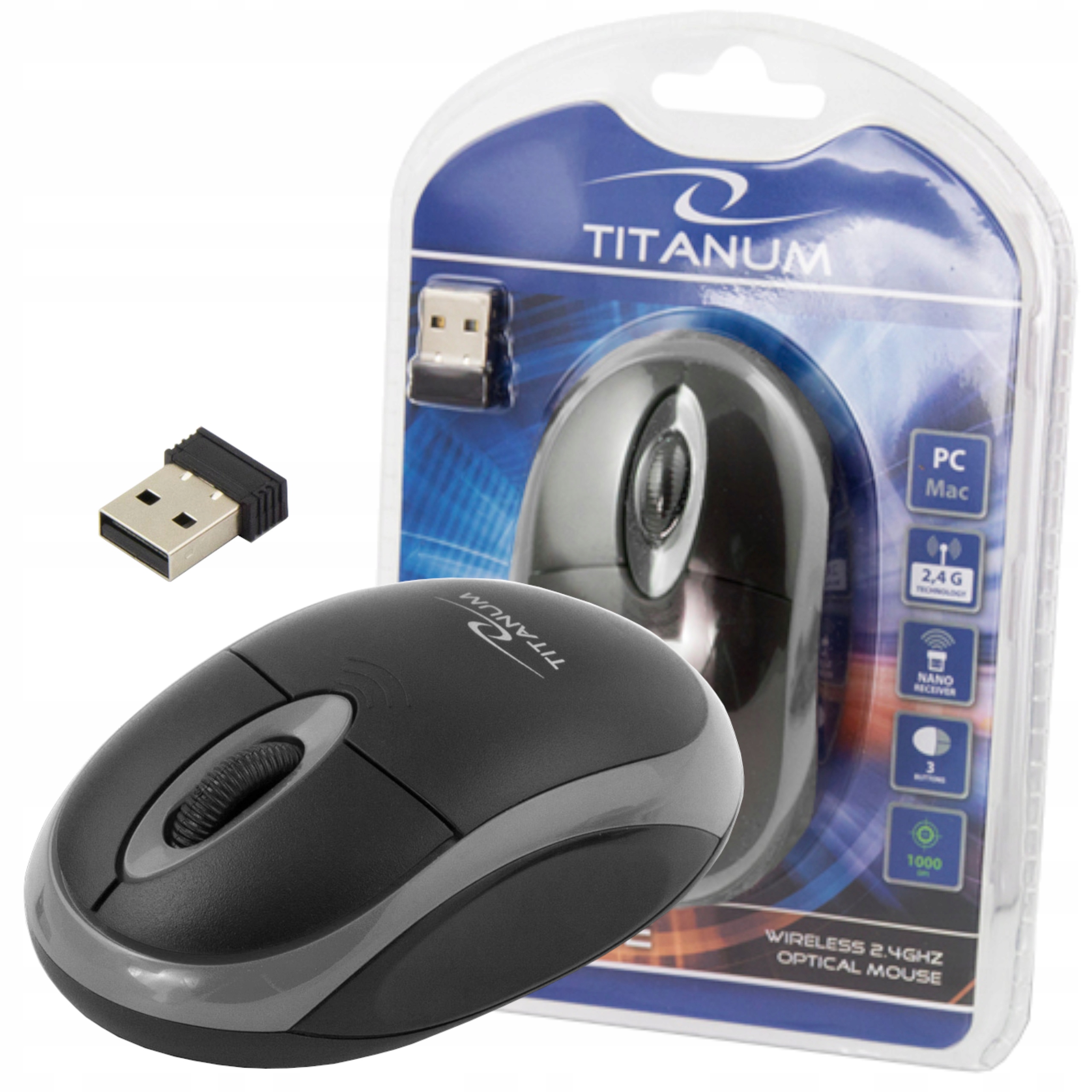

Mysz Bezprzewodowa Usb 2,4GHz Titanum Vulture