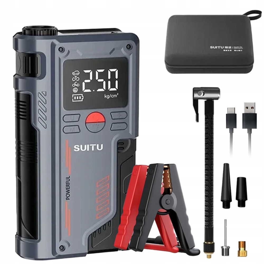 Jump Starter Start Booster Powerbank Výkonný Svítilna Kladivo Sada 20000MAH