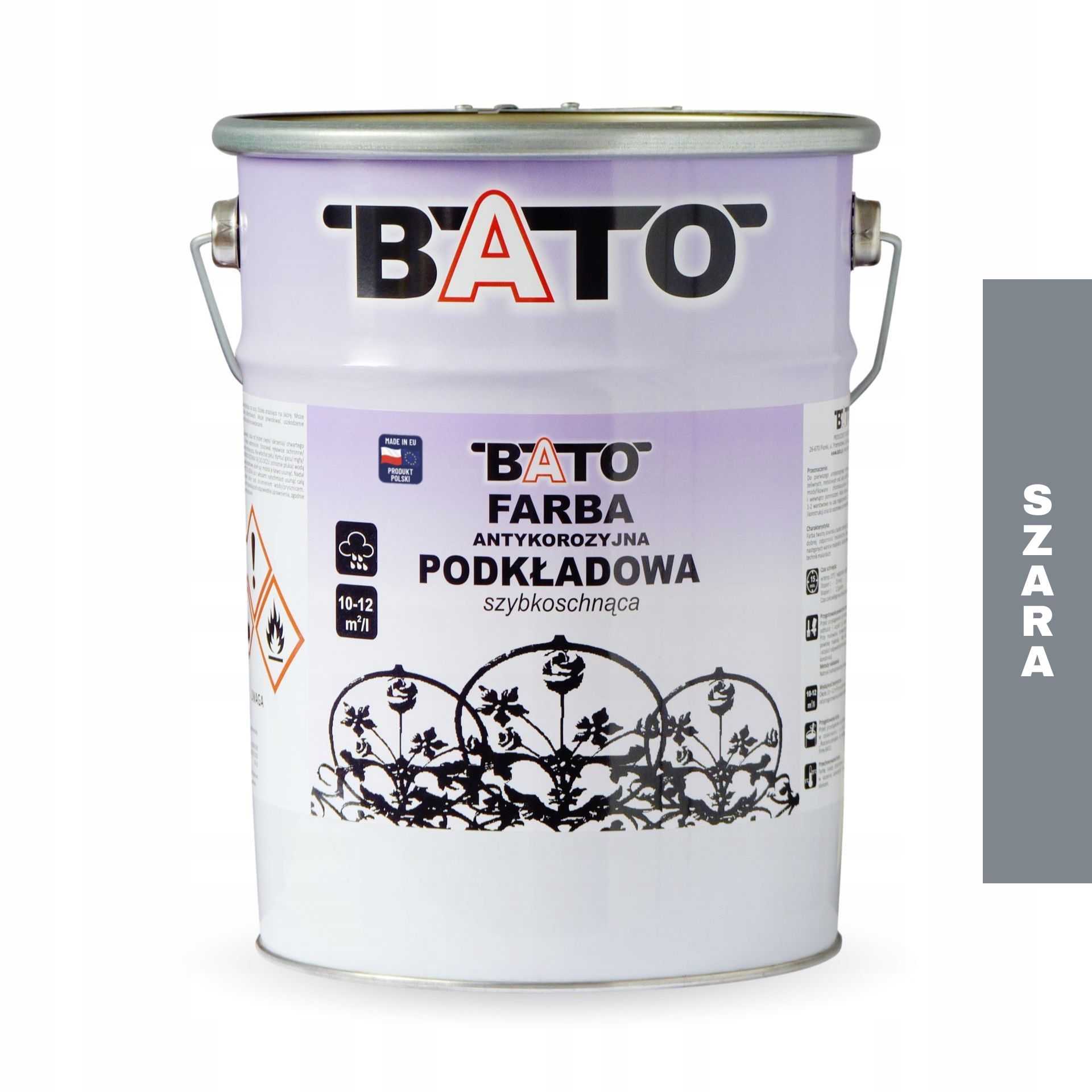 Barva antikorozní barva Bato šedá rychleschnoucí 3L