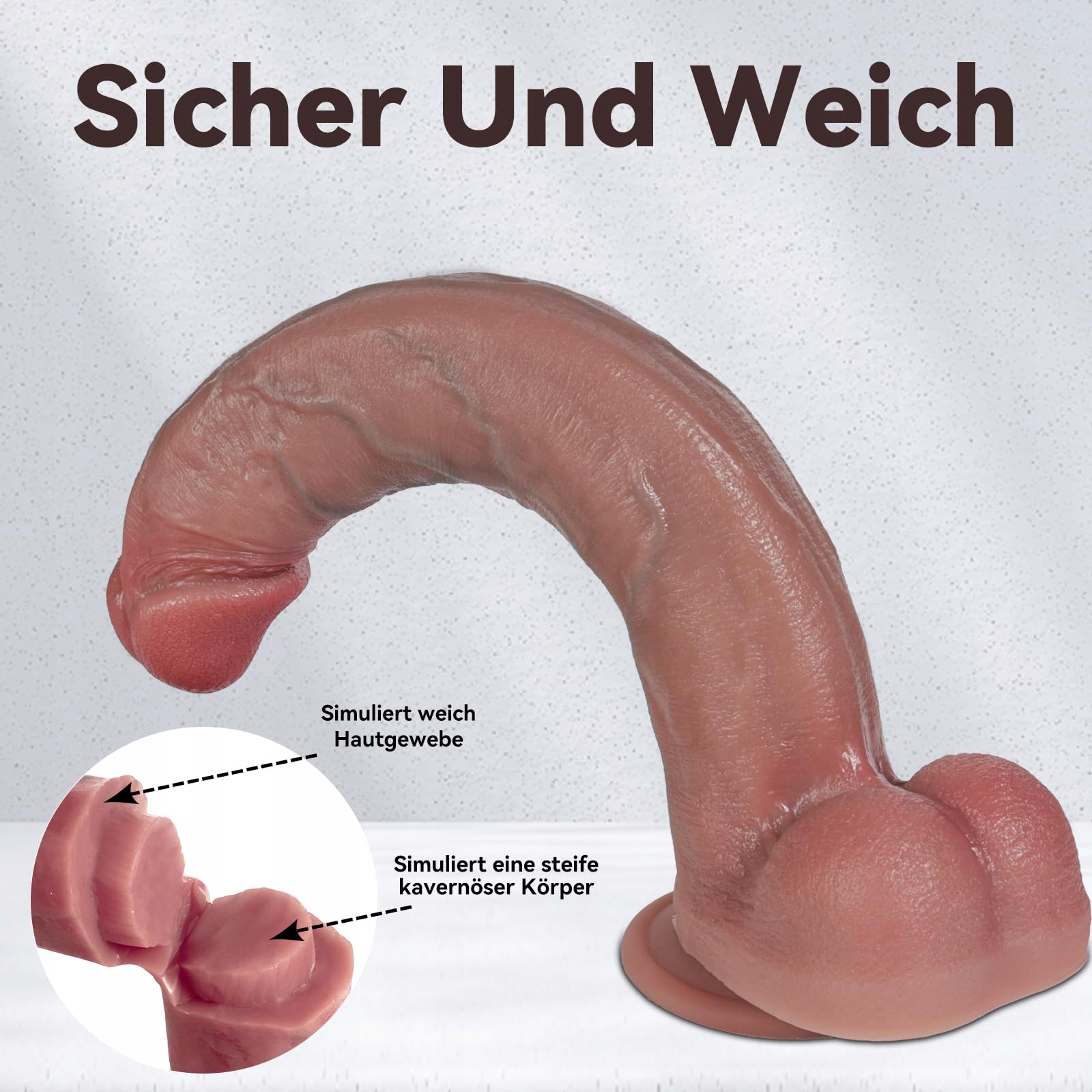 REALISTISCHER DILDO 30CM DLA KOBIET MĘŻCZYZN I PAR Z MOCNĄ PRZYSSAWKĄ — miniatura 5