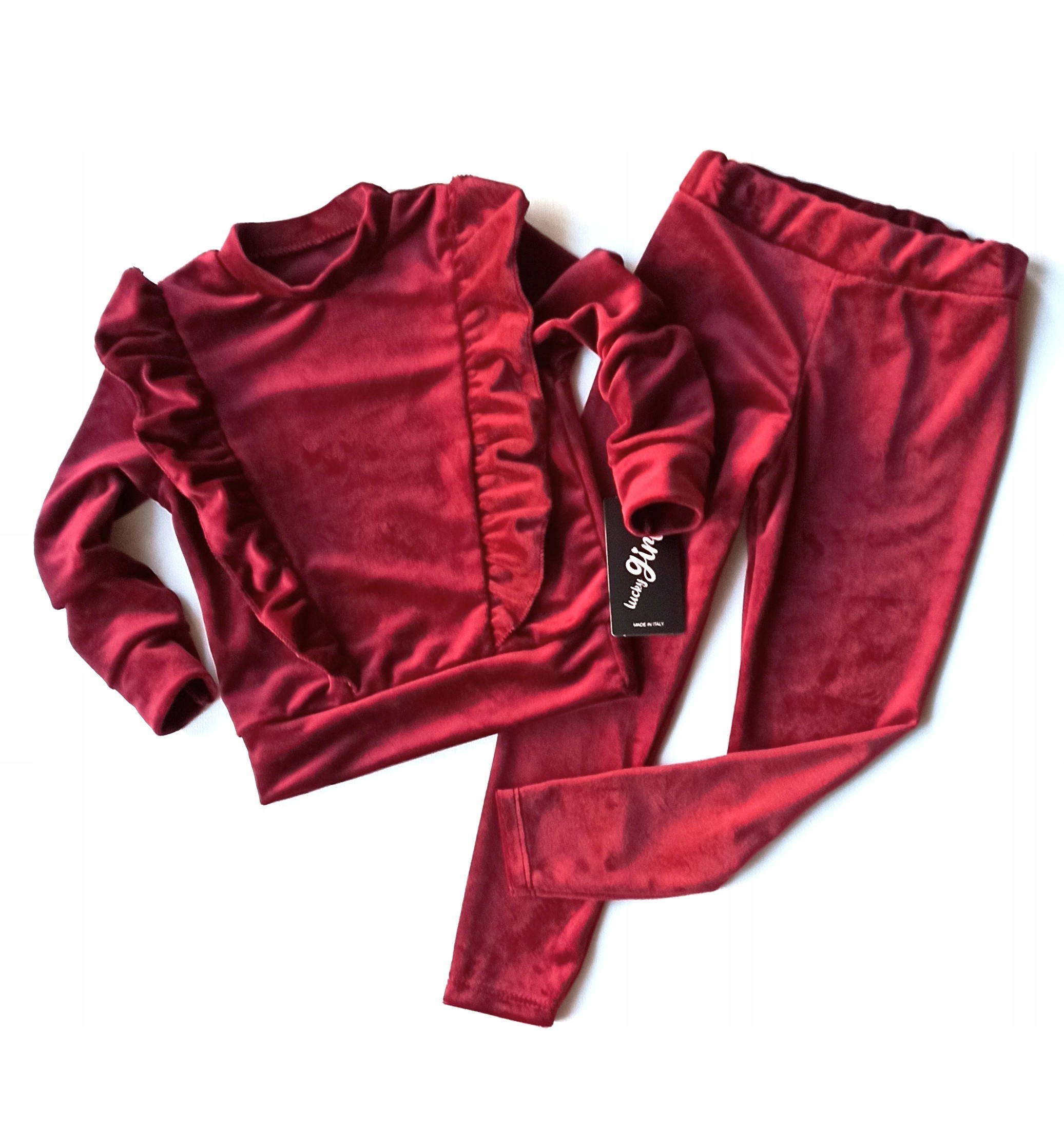 

Dres welurowy dla dziewczynki bordo , rr., 98-104