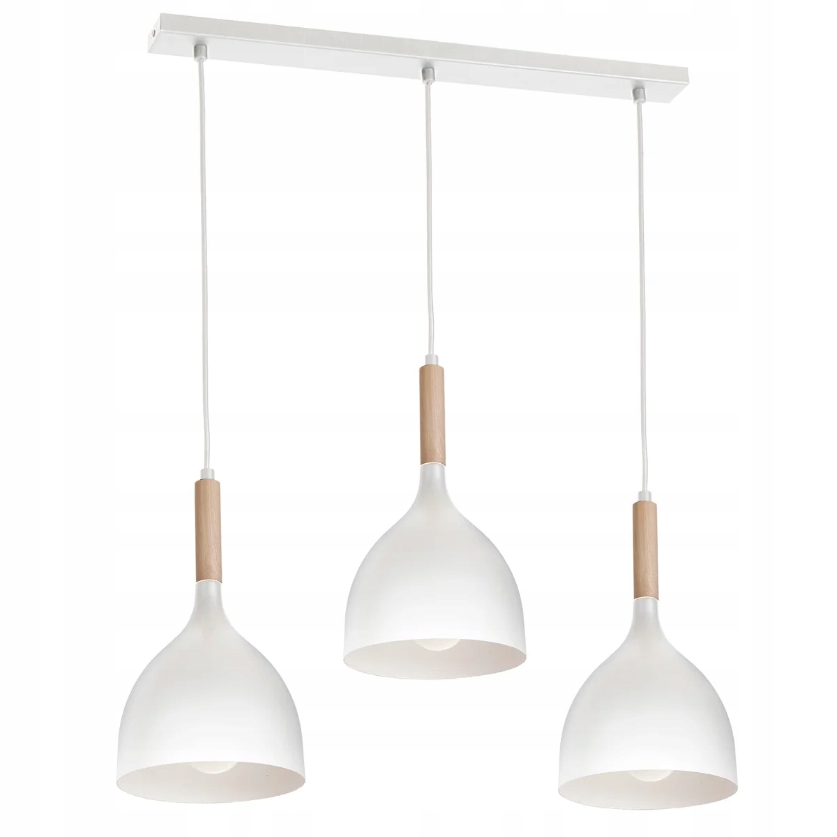 Luminex Závesná lampa Noak Wood Biela 3 Tienidlá 3xE27 15W