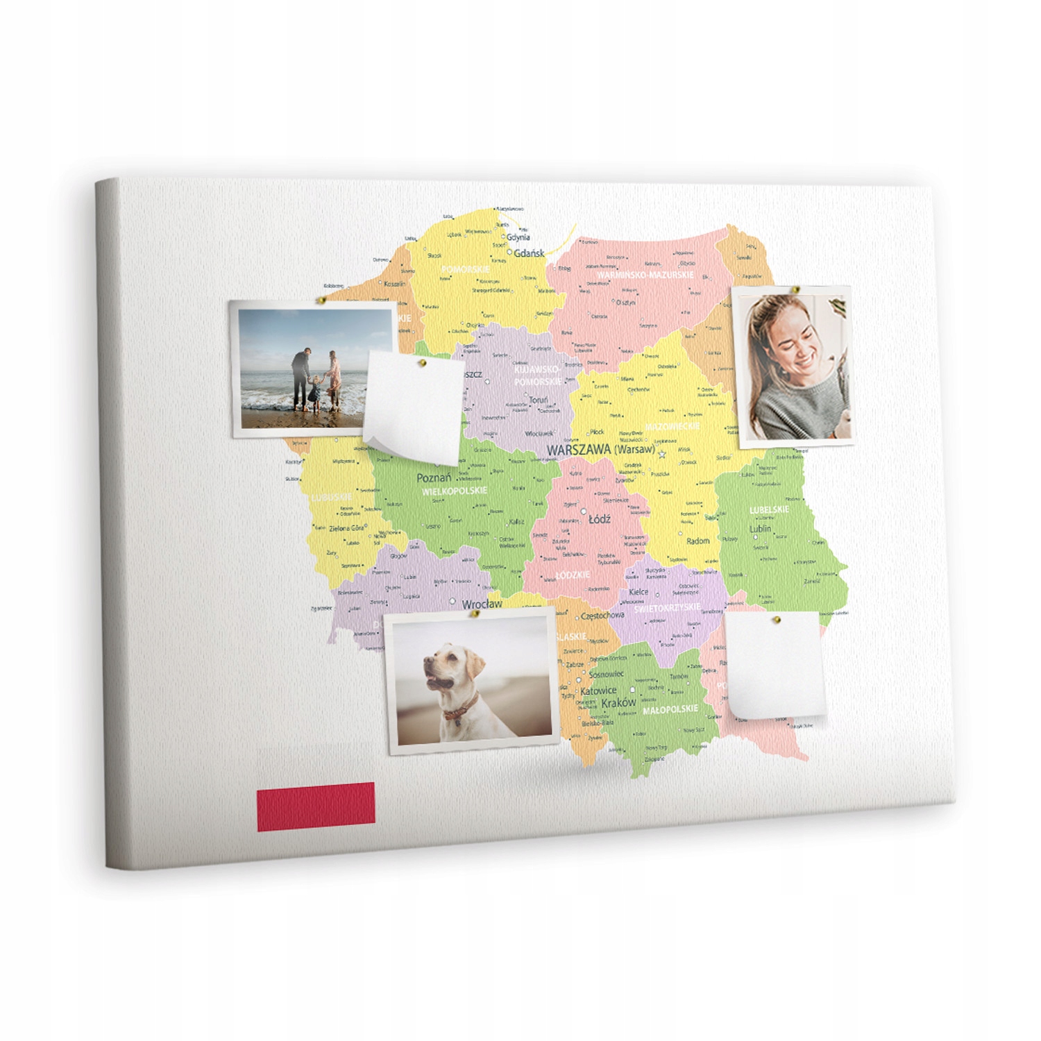 Dekorativní obraz Plnící funkci tabule Mapa Polský 100 x 70 cm připínáčky
