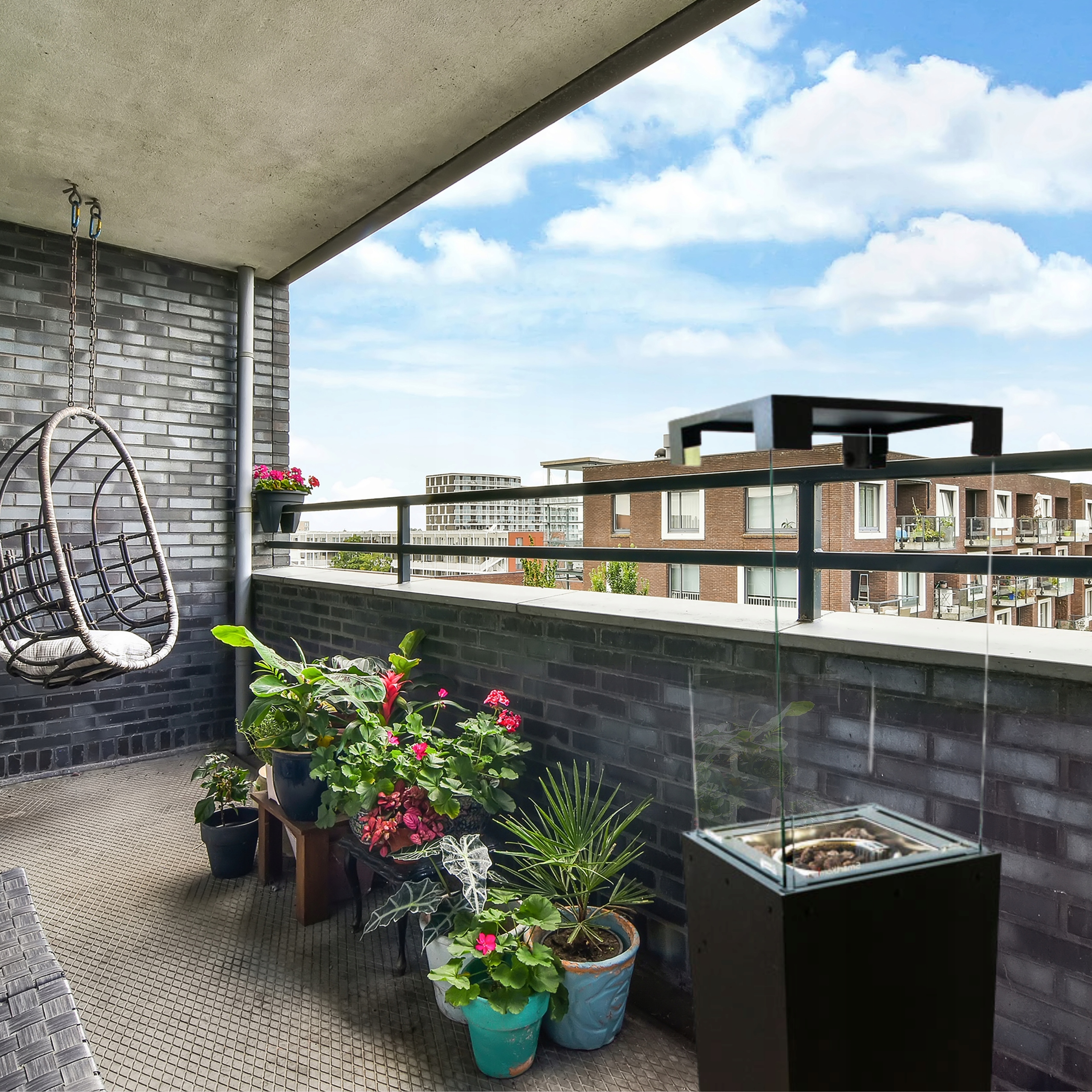 Ogrzewacz gazowy tarasowy kominek ogrodowy Madera + pokrowiec Waga 22 kg