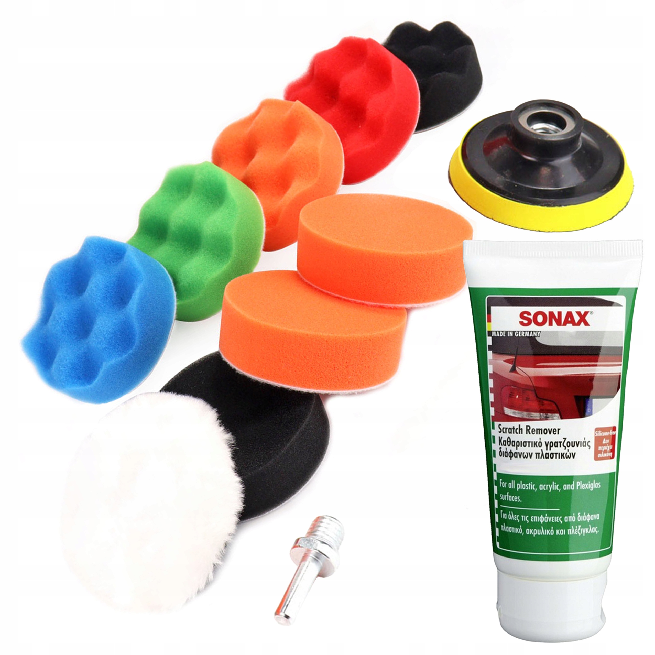 Sonax do renowacji przezroczystych plastików plexi 75ml gąbki polerskie