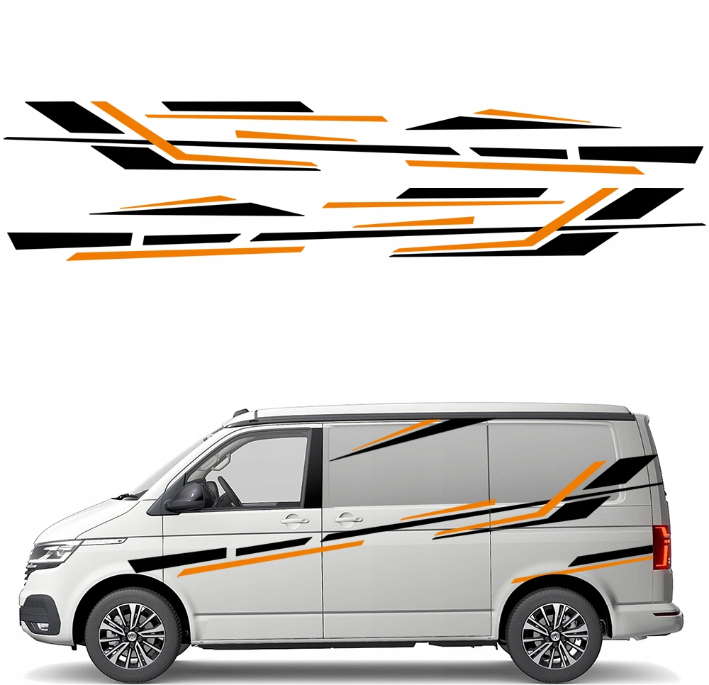 2x Samolepka na bok karavanu Kempingový přívěs Motiv Abstrakce 40x387