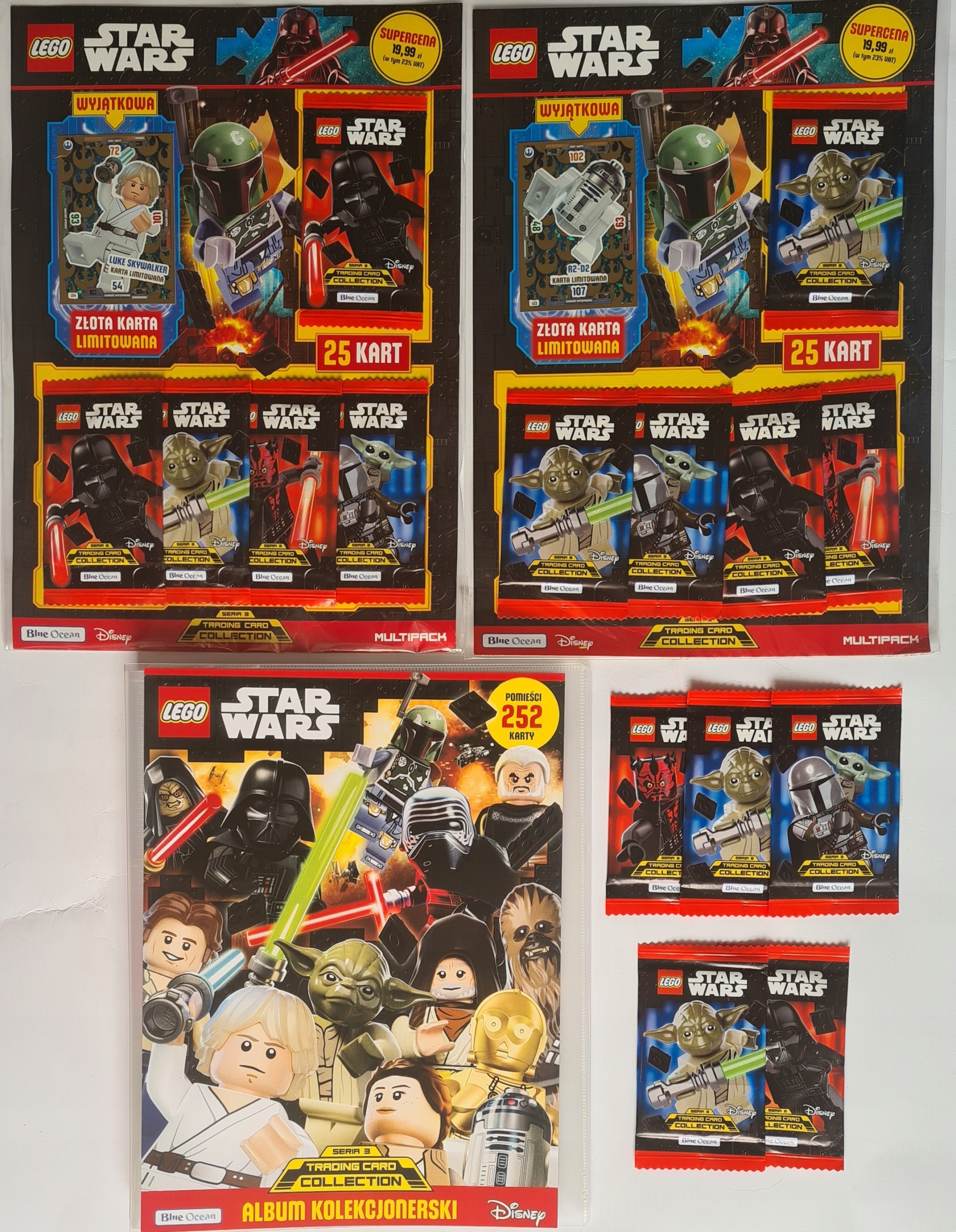 LEGO STAR WARS 3+ALBUM+MULTIPACK ZŁOTA+10 SASZETEK