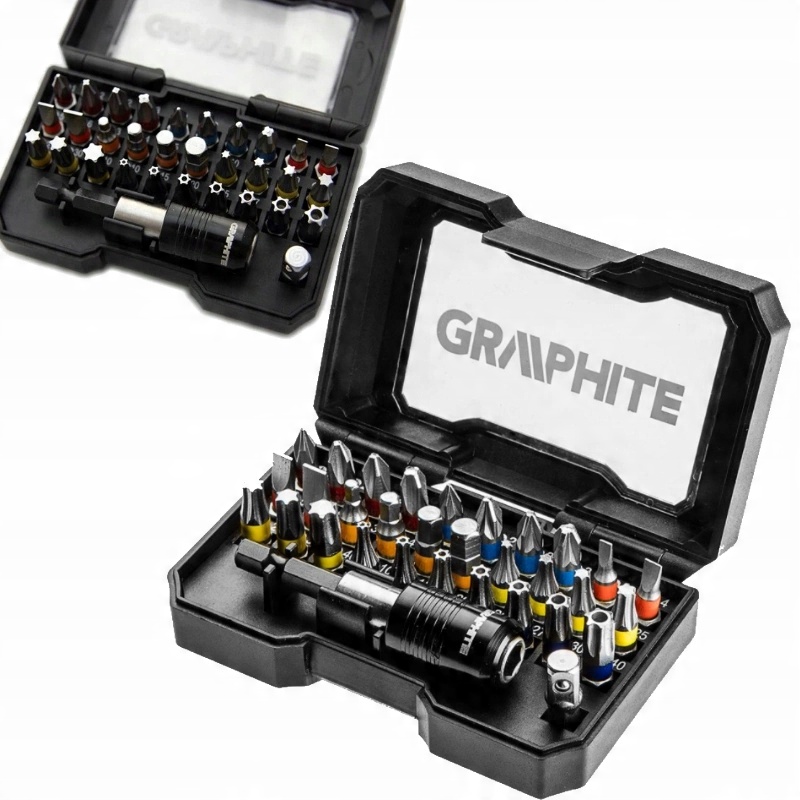 

Graphite Zestaw Bitów do Wkrętarki Adapter 32szt