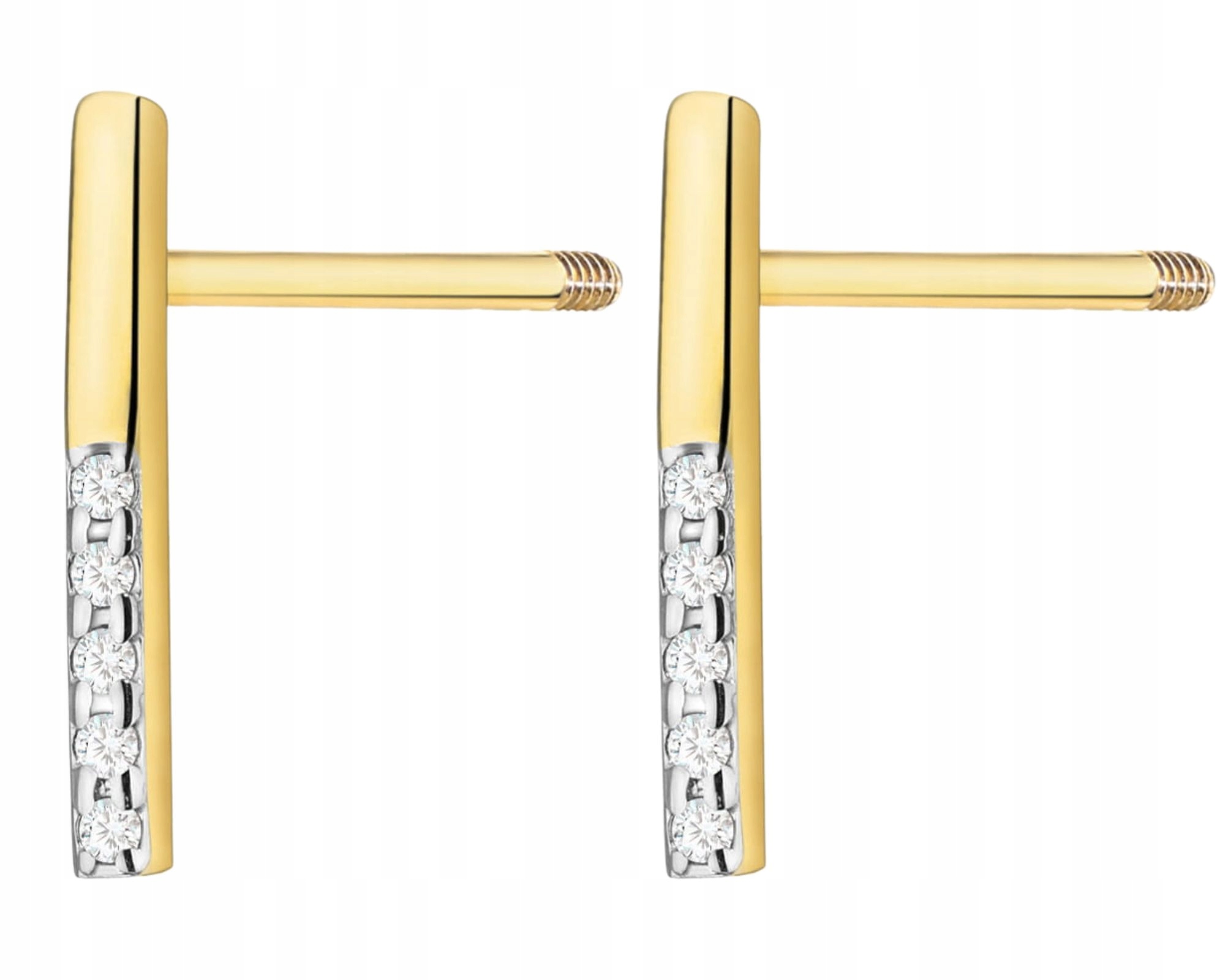 Zlaté Náušnice S Tyčinkami A Diamanty, Tyčinka Na Dárek