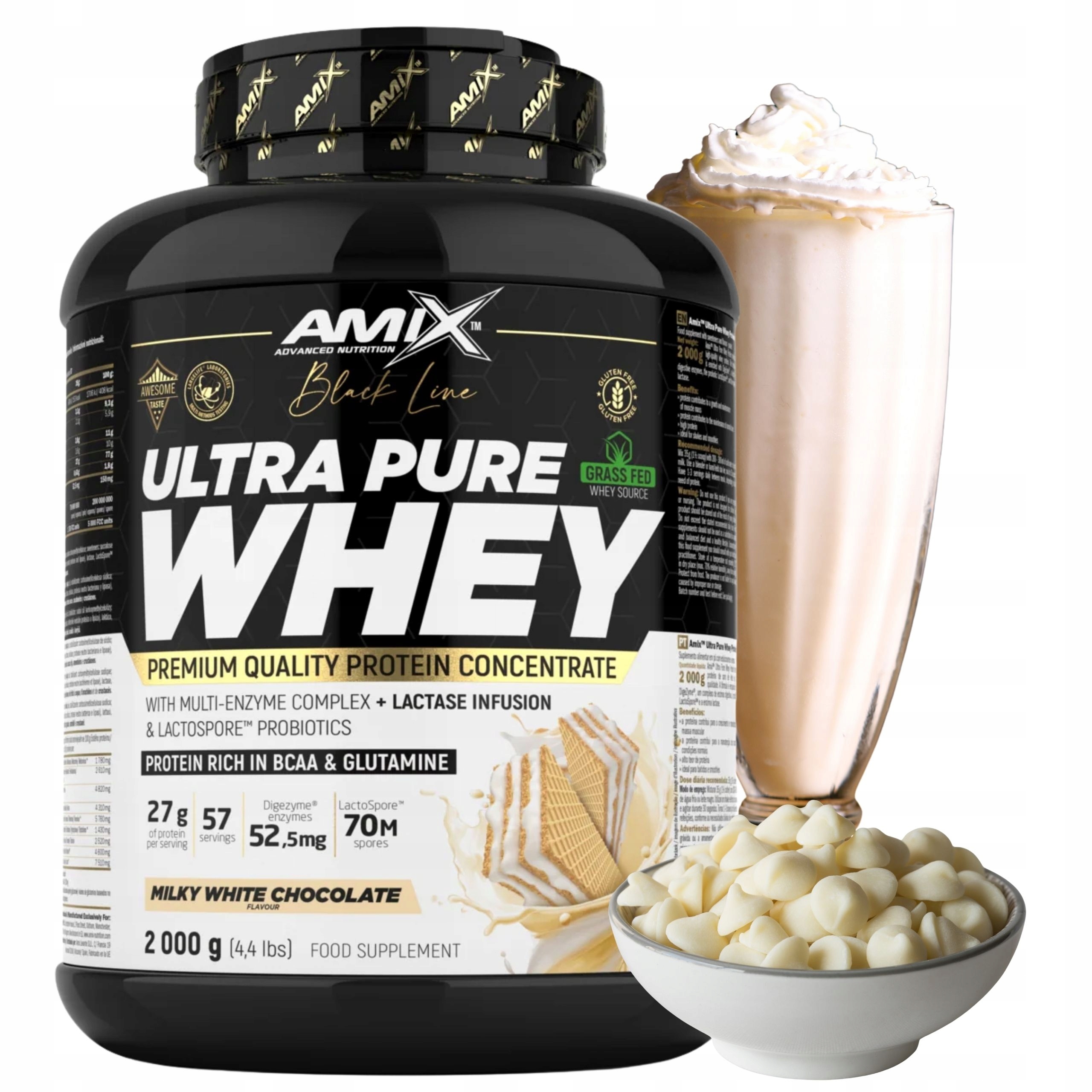 Protein Wpc Pure Whey Digezyme 2000 g Bílkoviny Bílá Čokoláda