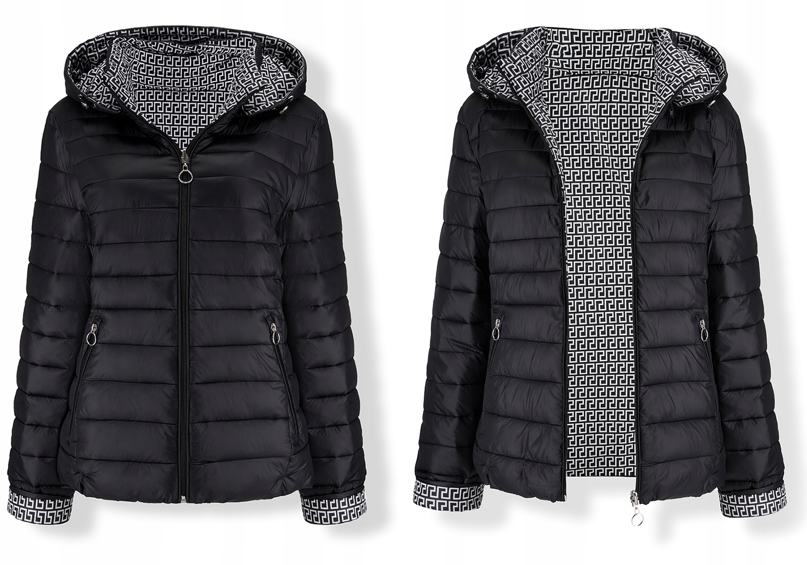 

Dwustronna Lekka kurtka przejściowa Kaptur 3XL