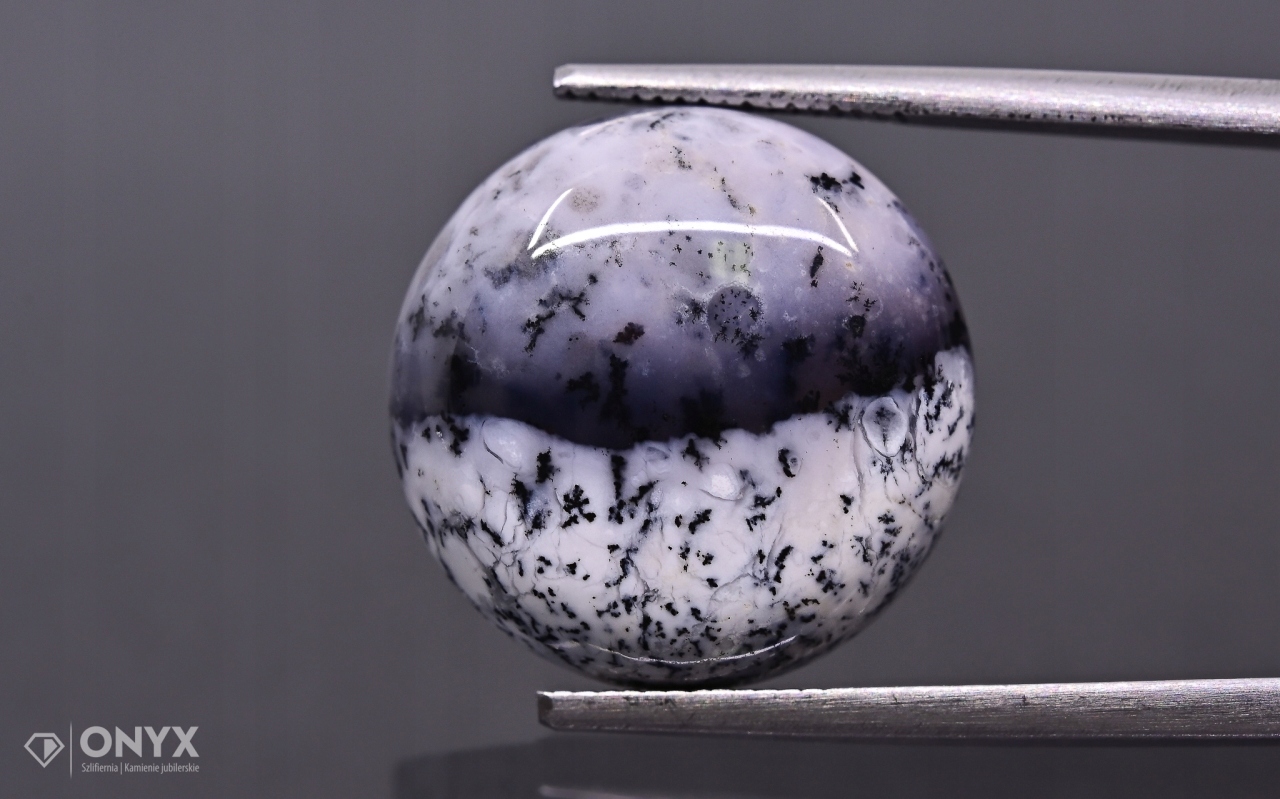 Dendritový achát z Turecka kabošon kulatý fi 16 mm