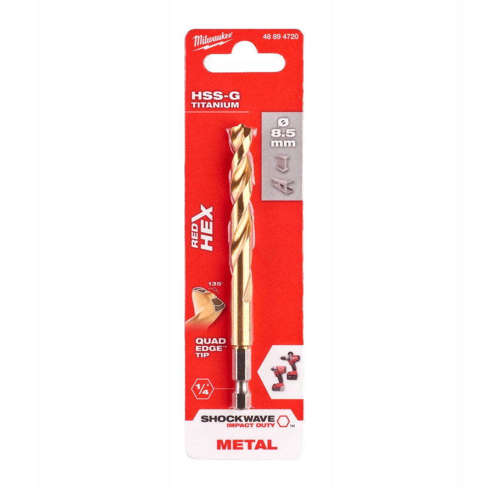 

Milwaukee Wiertło Do Metalu Hss-g TiN Red Hex 8,5