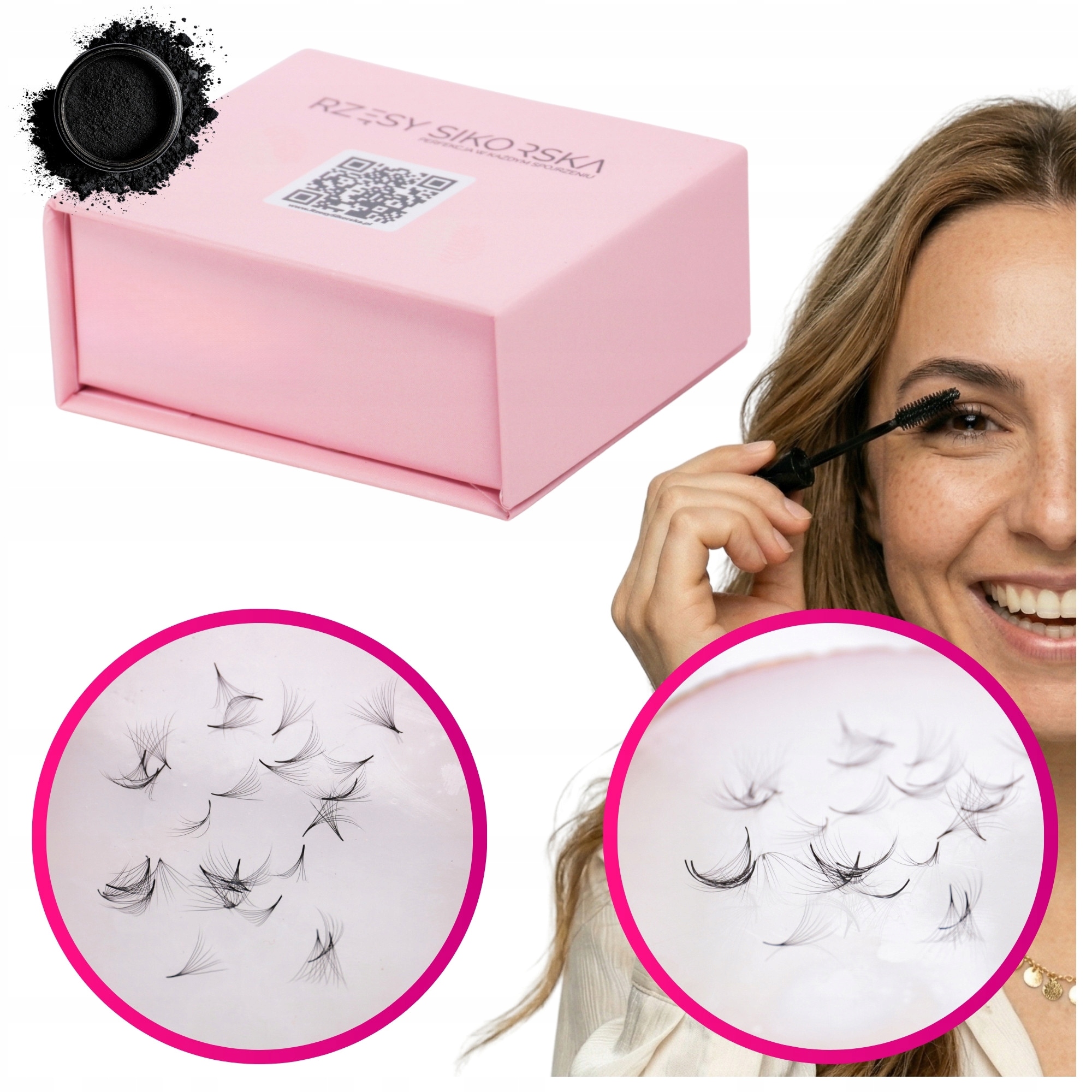 Sikorské Řasy Hotové Trsy Řas 8D/0,05/C 10 mm (1000 Ks) – Single Box