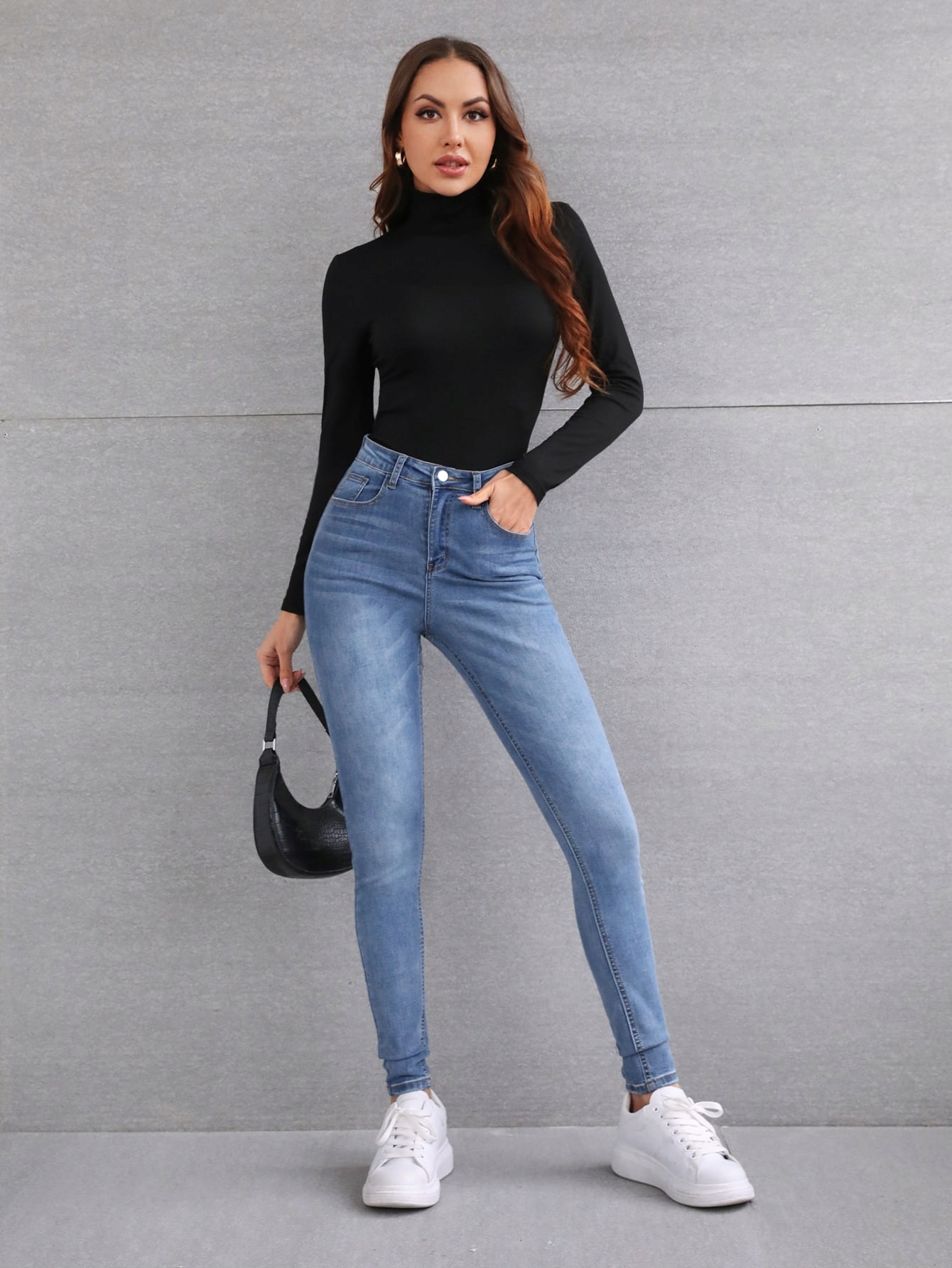 S063 CZARNY GOLF SUPER JAKOŚĆ DOPASOWANY L Marka SyntheticWear