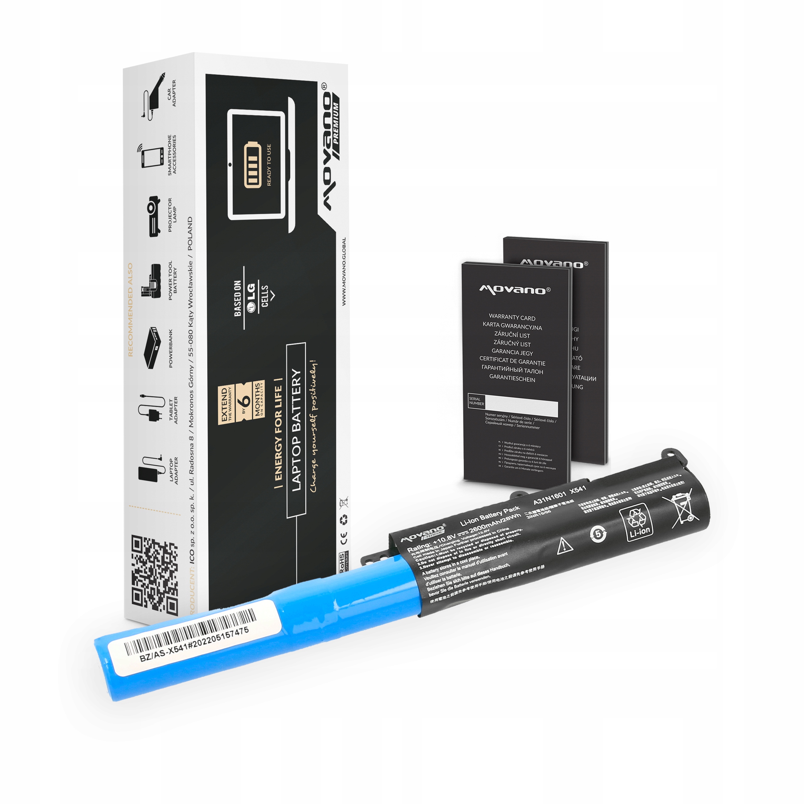 Bateria A31N1601 do Asus X541 R541 R541S 2600mAh