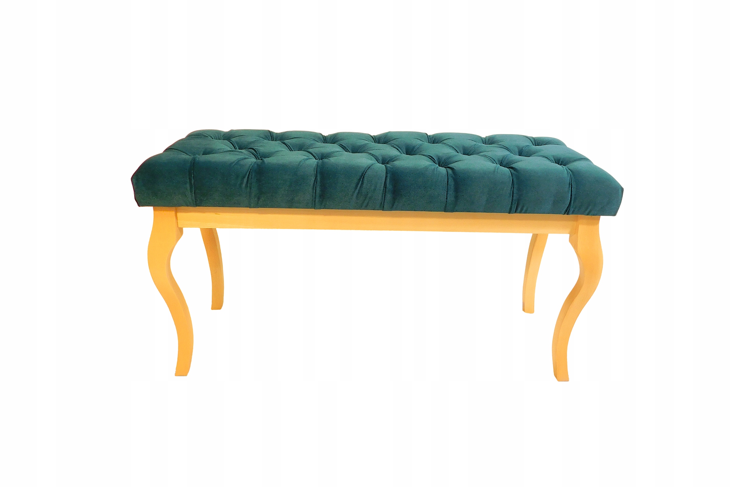 Sedadlo lavička čalouněná lakem příroda mořská zeleň 100x40 cm H56 cm