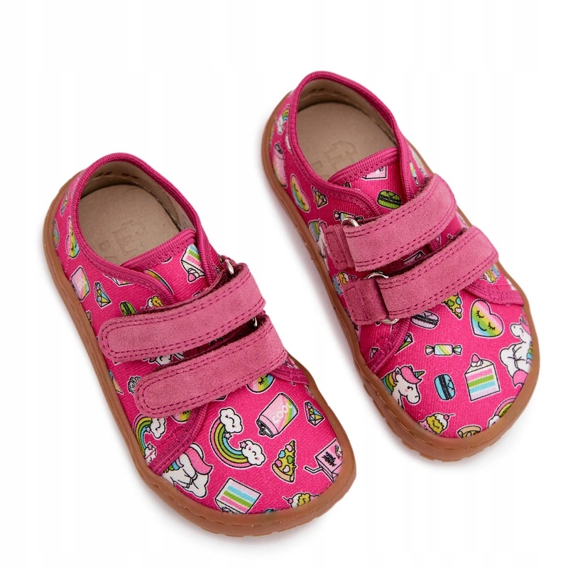 Kapcie Dziecięce Dziewczęce Barefoot Froddo Canvas G1700440-10 Fuksja 31