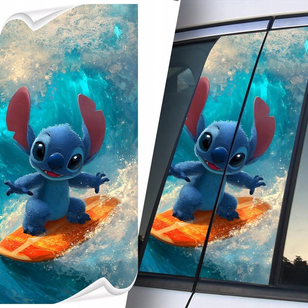 Naklejka Na Słupek Auta Wlepa "S121 Stitch Surfer" StickerVerse