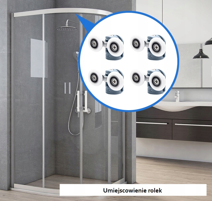 Rolka do kabiny prysznicowej podwójna górna 27mm Marka Evg Trade