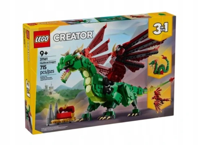 Lego 31161 Creator 3v1 Středověký Drak Mořský Had Fénix