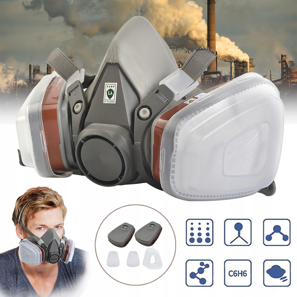 PÓŁMASKA MASKI LAKIERNICZE Z 2X WKŁAD FILTRA +2X FILTR KOMPLETNA ZESTAW Marka Bedee