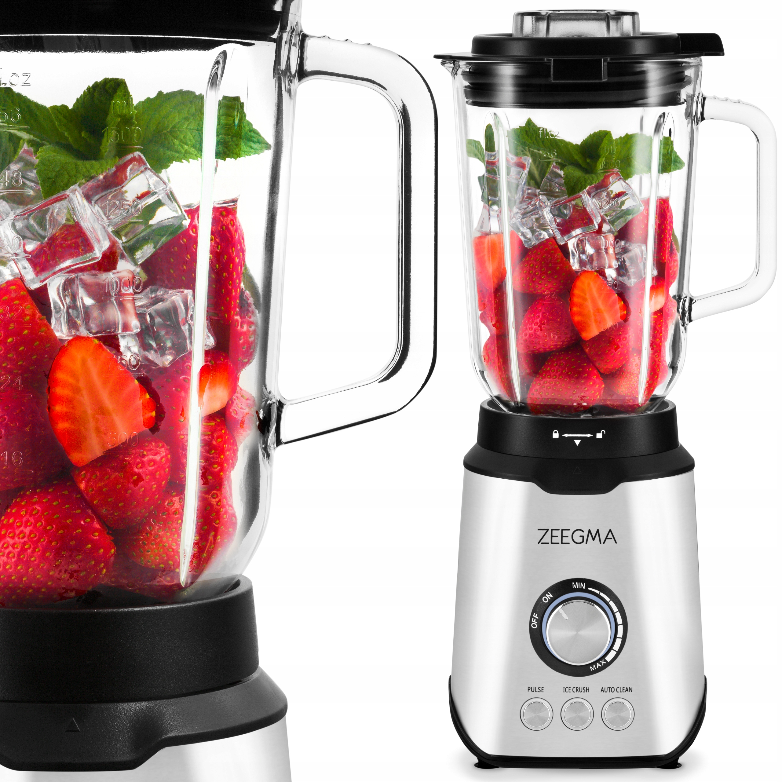 Stolný mixér Sklenená Kaša Ľad 1,75 L Zeegma Grand Vitamine