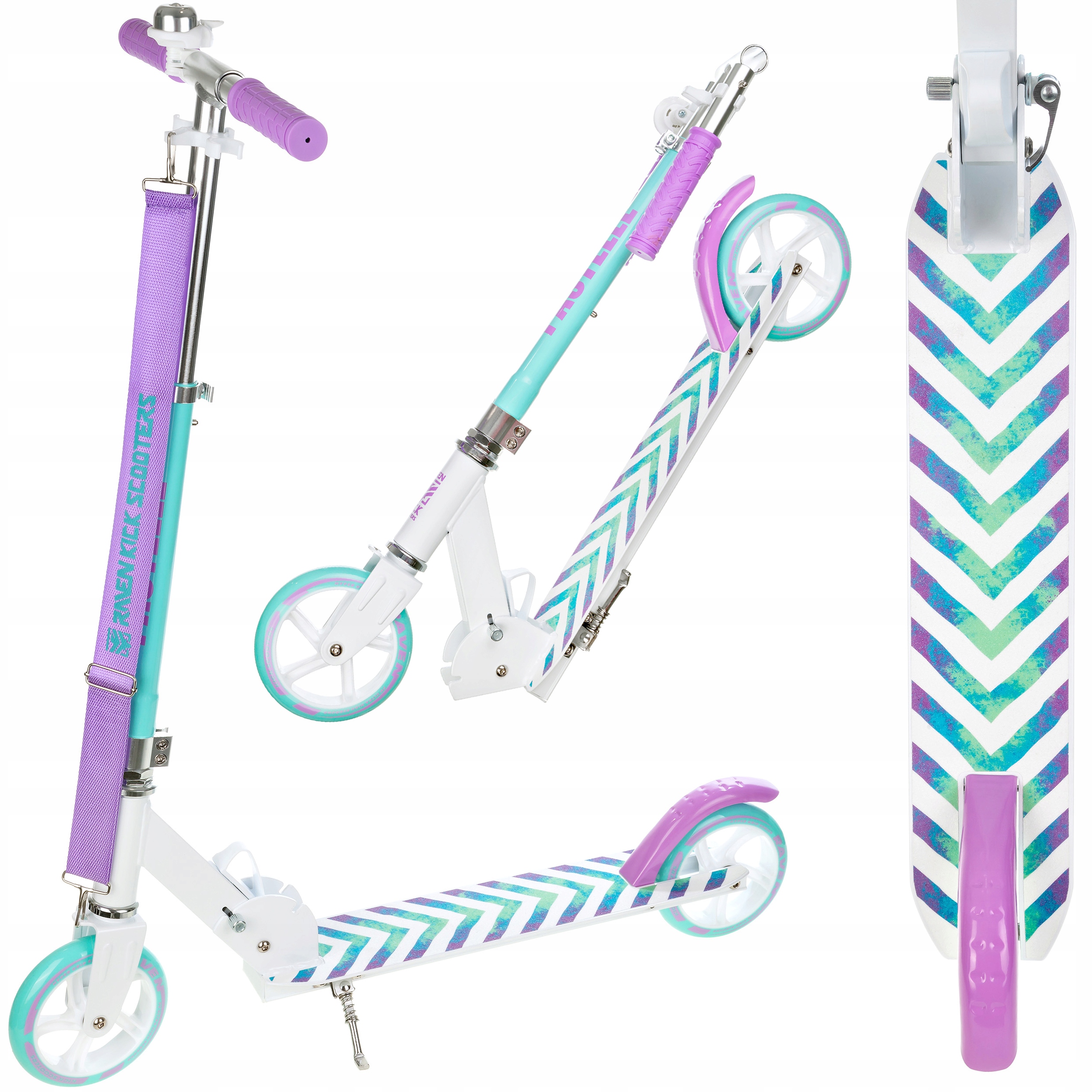 Hulajnoga Składana Raven Pastelle 145mm z dzwonkiem