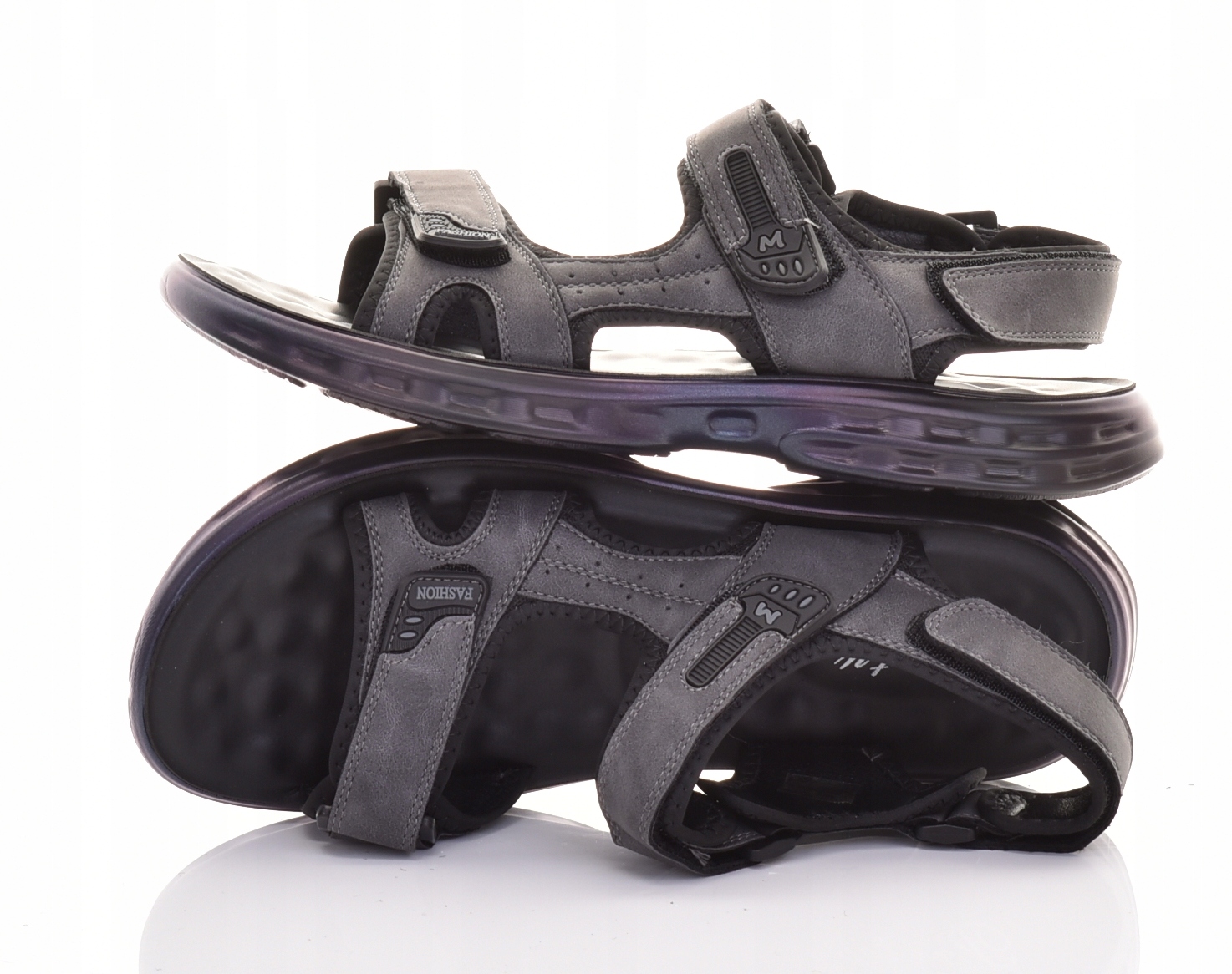 MĘSKIE SANDAŁY KLASYCZNE NA RZEPY KOMFORTOWA WKŁADKA NA PIANCE LEKKIE