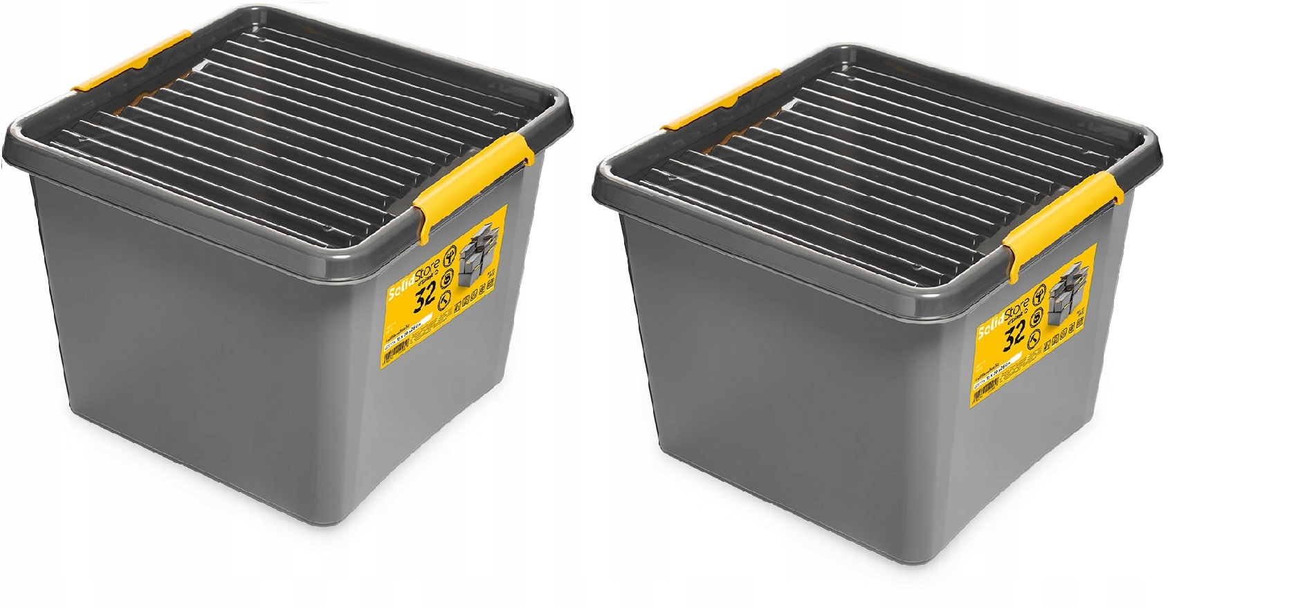 

2xMOXOM 1532 Pojemnik Z Pokrywką Solid 19,0L Mocny