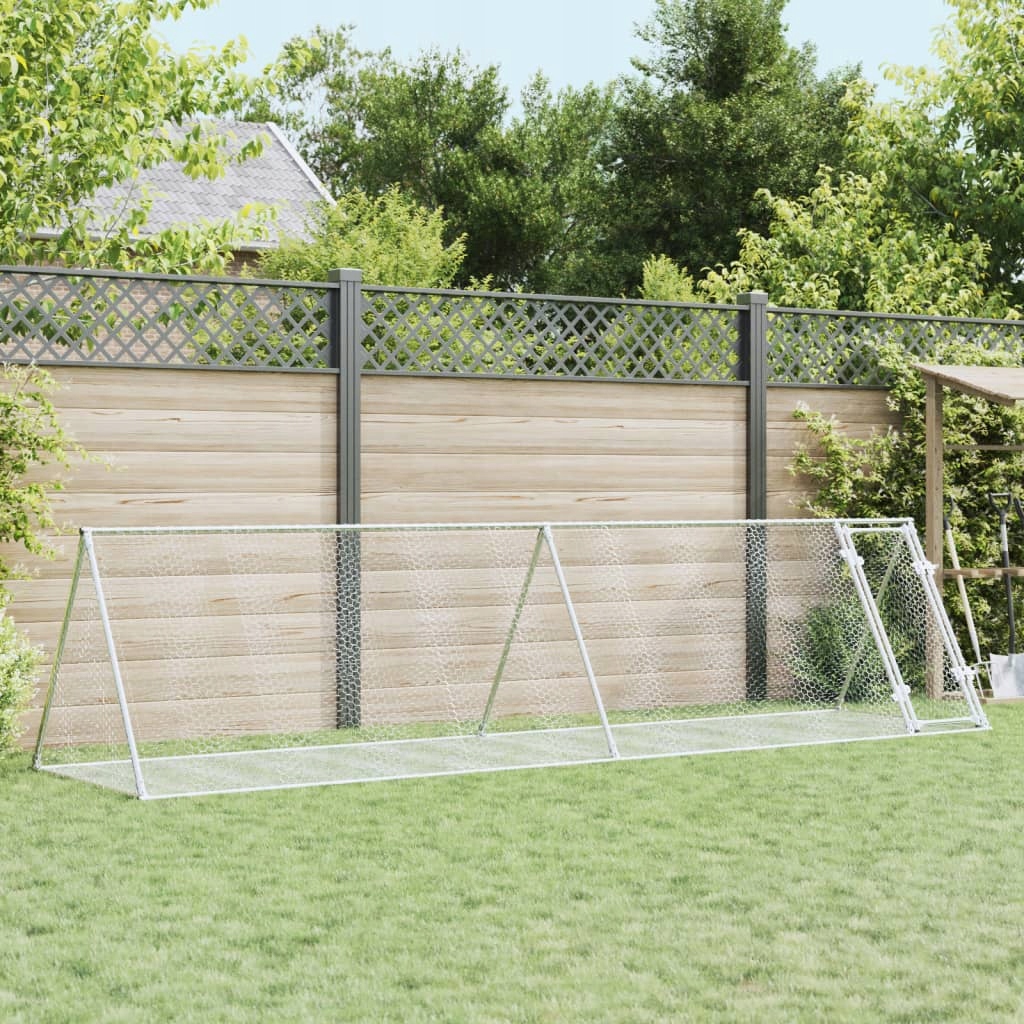 Levně Fionshop 262669744 Králíkárna stříbrná 400 x 105 x 91 cm pozinkovaná ocel