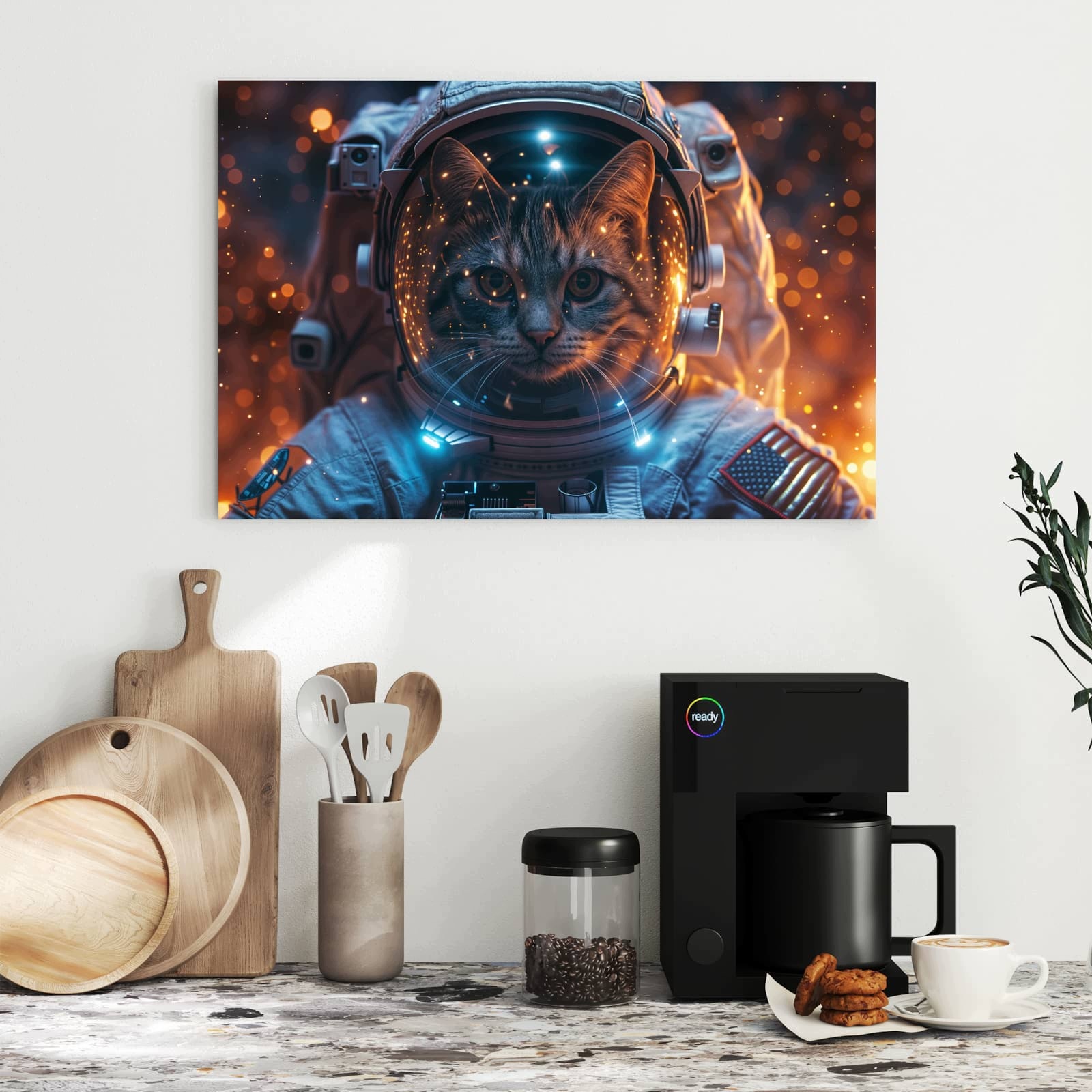 Magnetická tabule Kočka Skafander Vesmírný 60 × 40 cm