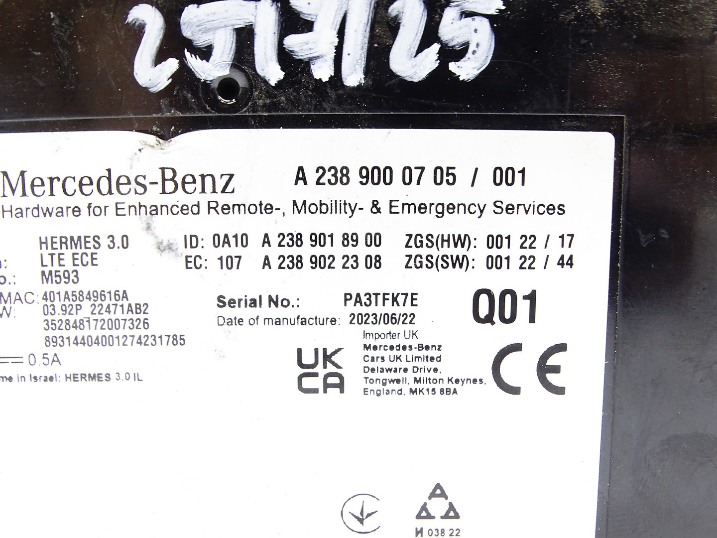 module control unit TELEFONU SOS TELEMATIC MERCEDES CLA C118 X118 A2389000705