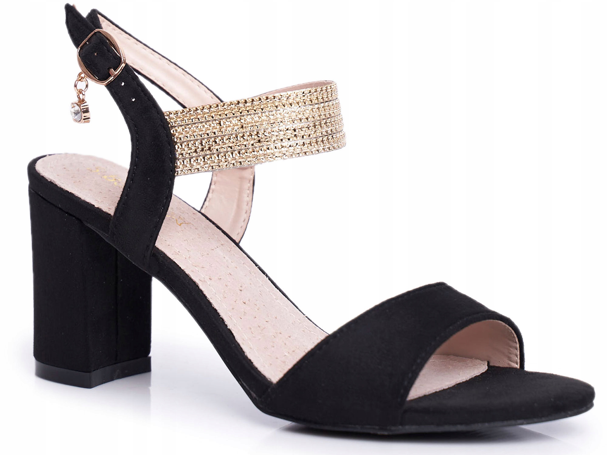 Černé Semišové Dámské Sandálky Na Podpatku 36