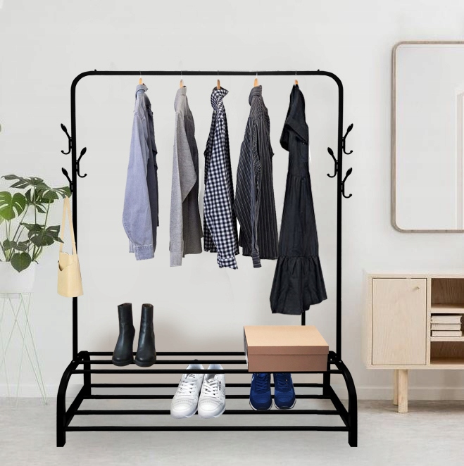 WIESZAK STOJĄCY 2 PÓŁKI STOJAK Wysokość mebla 165 cm