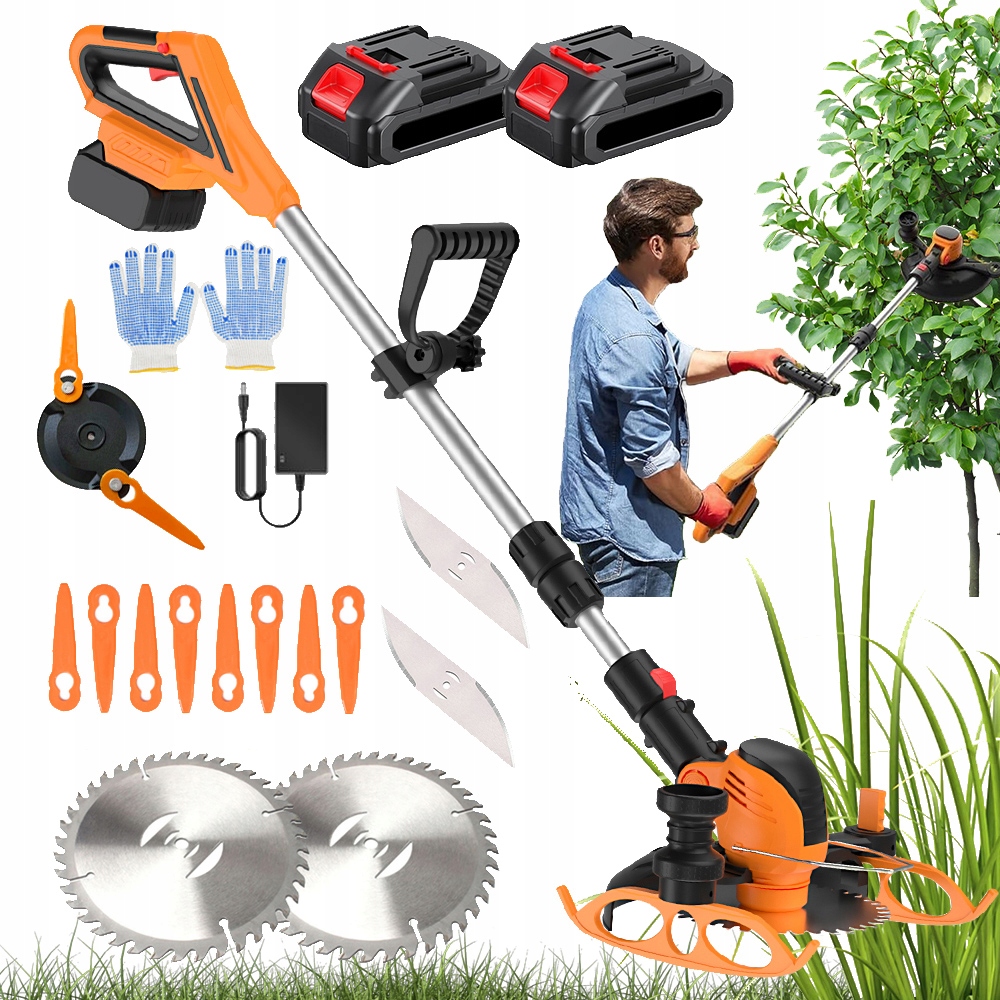 Elektrická Sekačka Na Trávy S Nastavitelnou Sekačkou 90° 129,8 CM 15000 Rpm