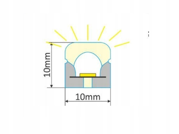 NEON LED TOPLIGHT 10x10mm | 24V | 2835 | 14,4W | 1