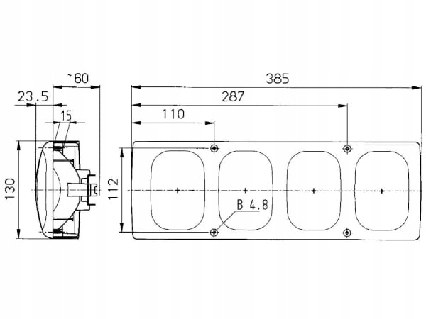 140/085 - Задний фонарь JOKON BBSN 561 для прицепа или кемпера
