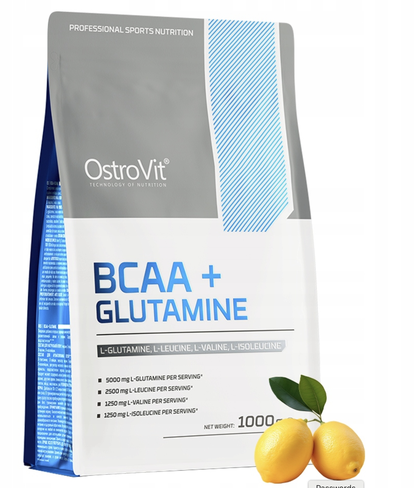 Ostrovit Bcaa Glutamin prášek 1000 g citron