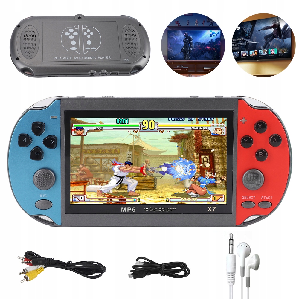 Konsola Multimedialna X7 8GB Z Ekranem Wysokiej Rozdzielczości