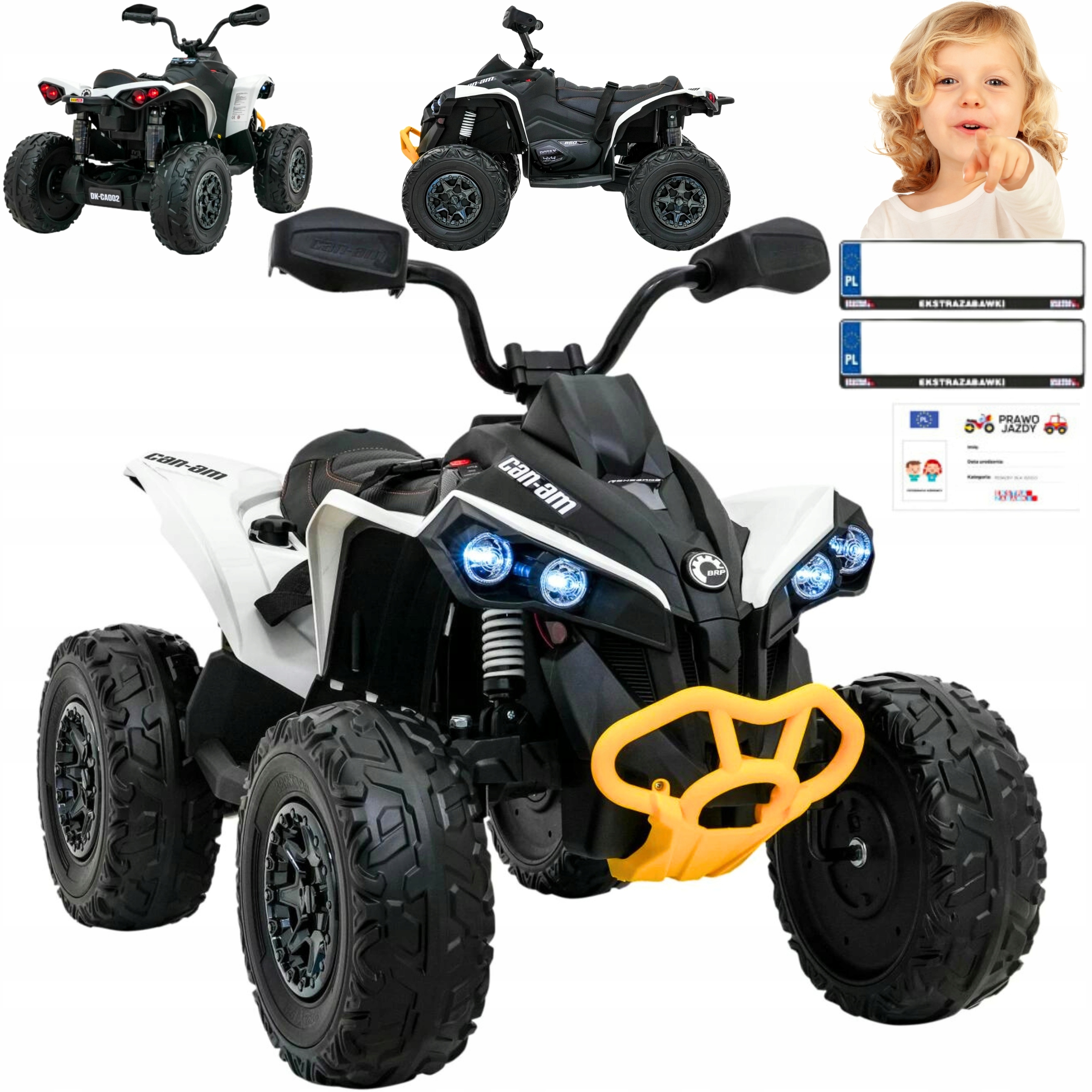 Duży Quad na akumulator Maverick CAN-AM ATV 2x200W 24V Biały