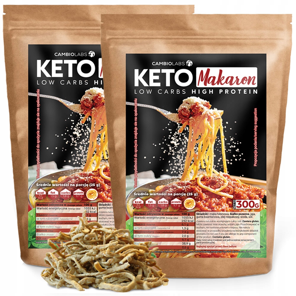 Keto Těstoviny CambioLabs 2 balení, 12 porcí