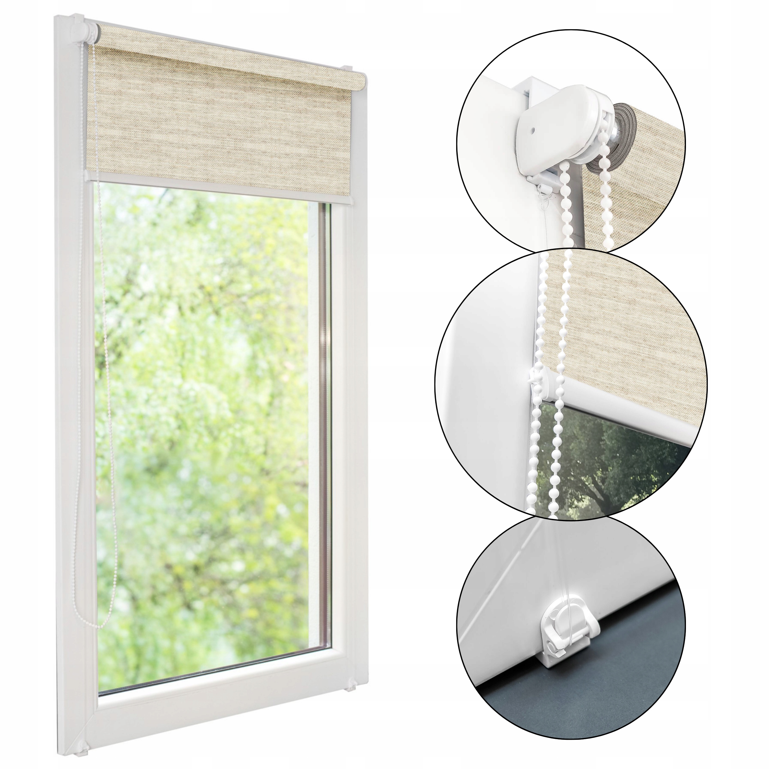 Skládací slámové rolety Boho Polské Přírodní 94x150 Oeko-tex