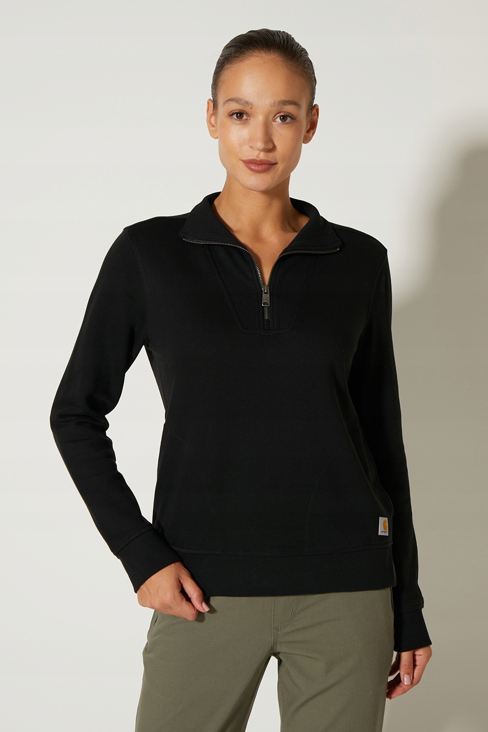 Mikina Carhartt s polovičním zipem z vlákna Tencel