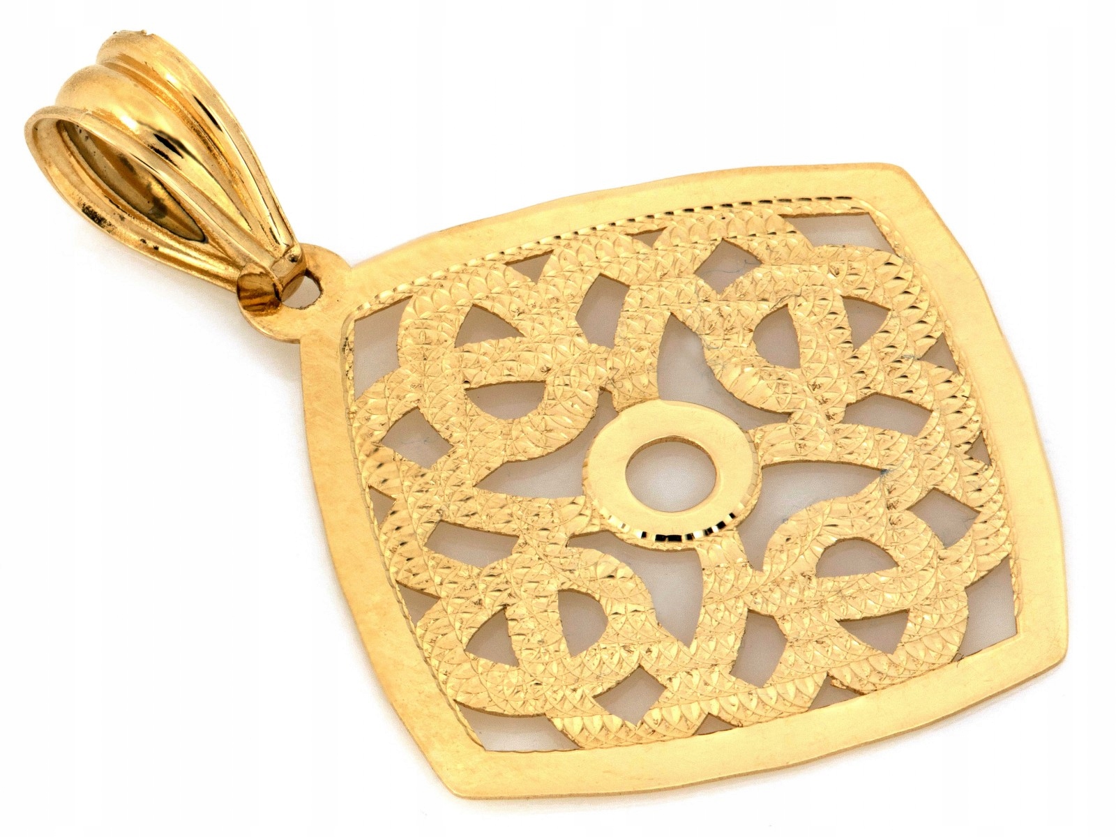 Přívěsek zlatý 585, velký, ažurový, čtvercový, 0.85 g, prolamovaný, čtvereček 14kt